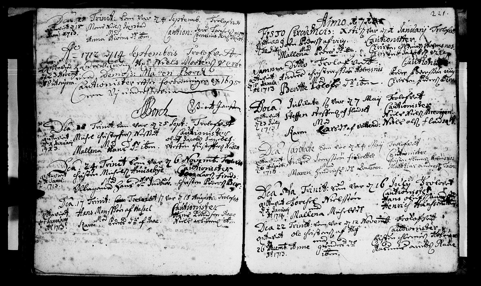 Ministerialprotokoller, klokkerbøker og fødselsregistre - Nordland, SAT/A-1459/888/L1231: Parish register (official) no. 888A01 /1, 1693-1738, p. 221