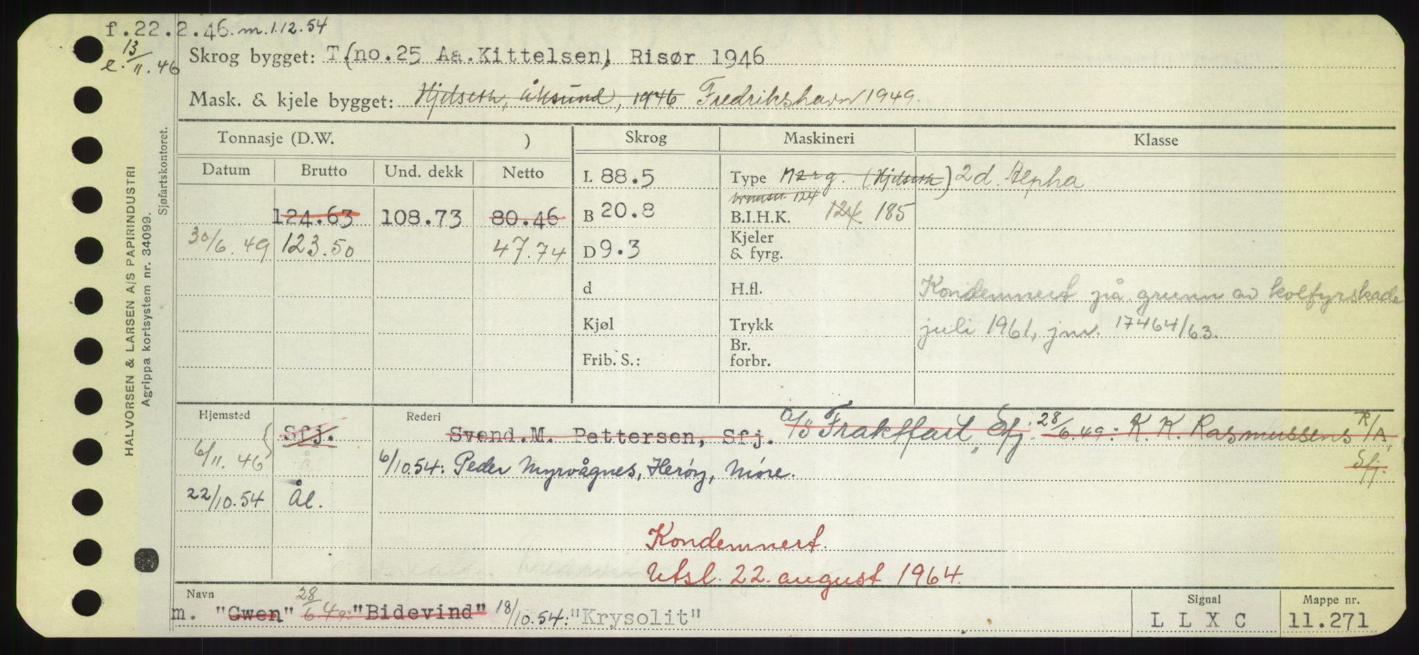 Sjøfartsdirektoratet med forløpere, Skipsmålingen, RA/S-1627/H/Hd/L0021: Fartøy, Kor-Kår, p. 241