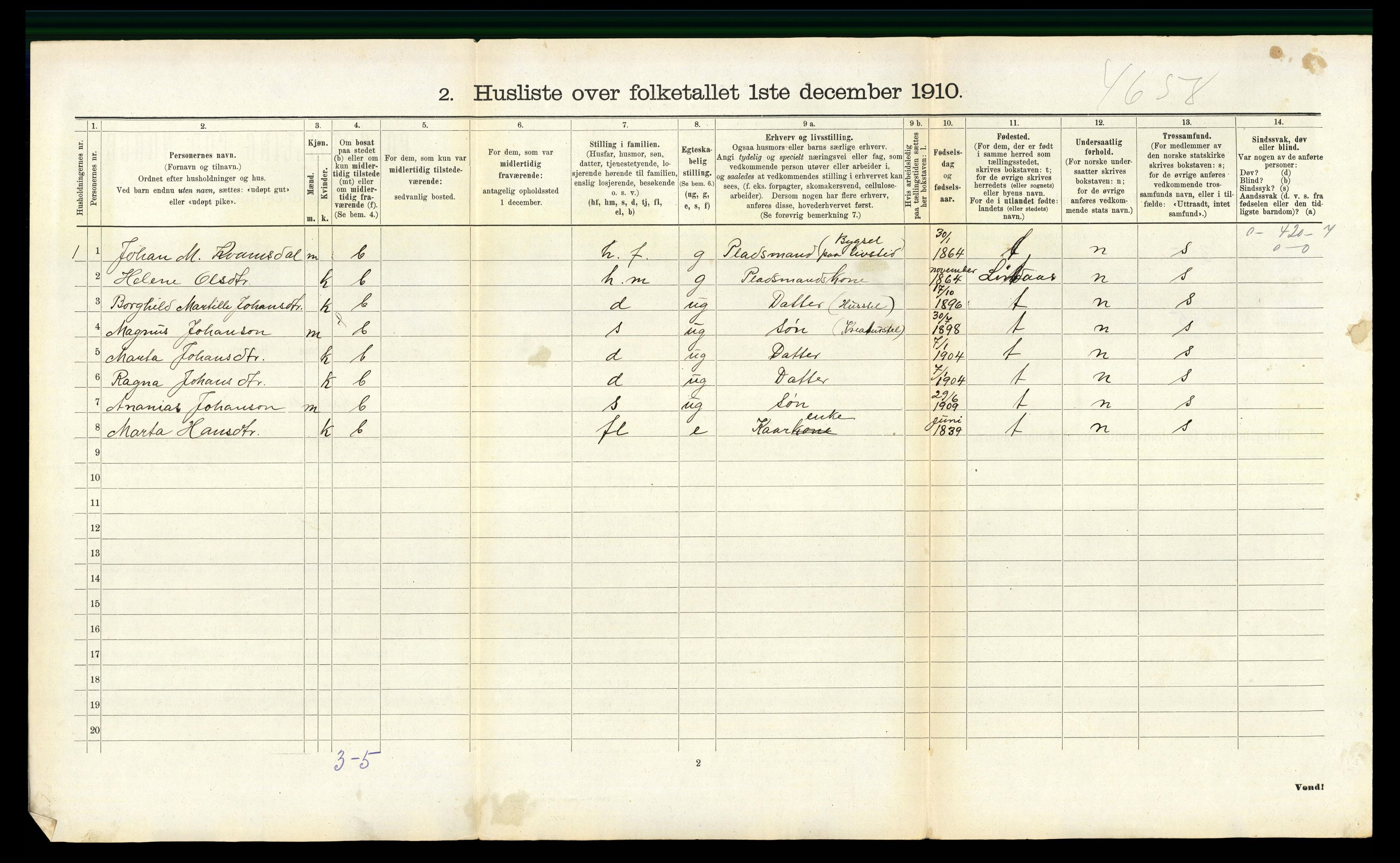 RA, 1910 census for Masfjorden, 1910, p. 213
