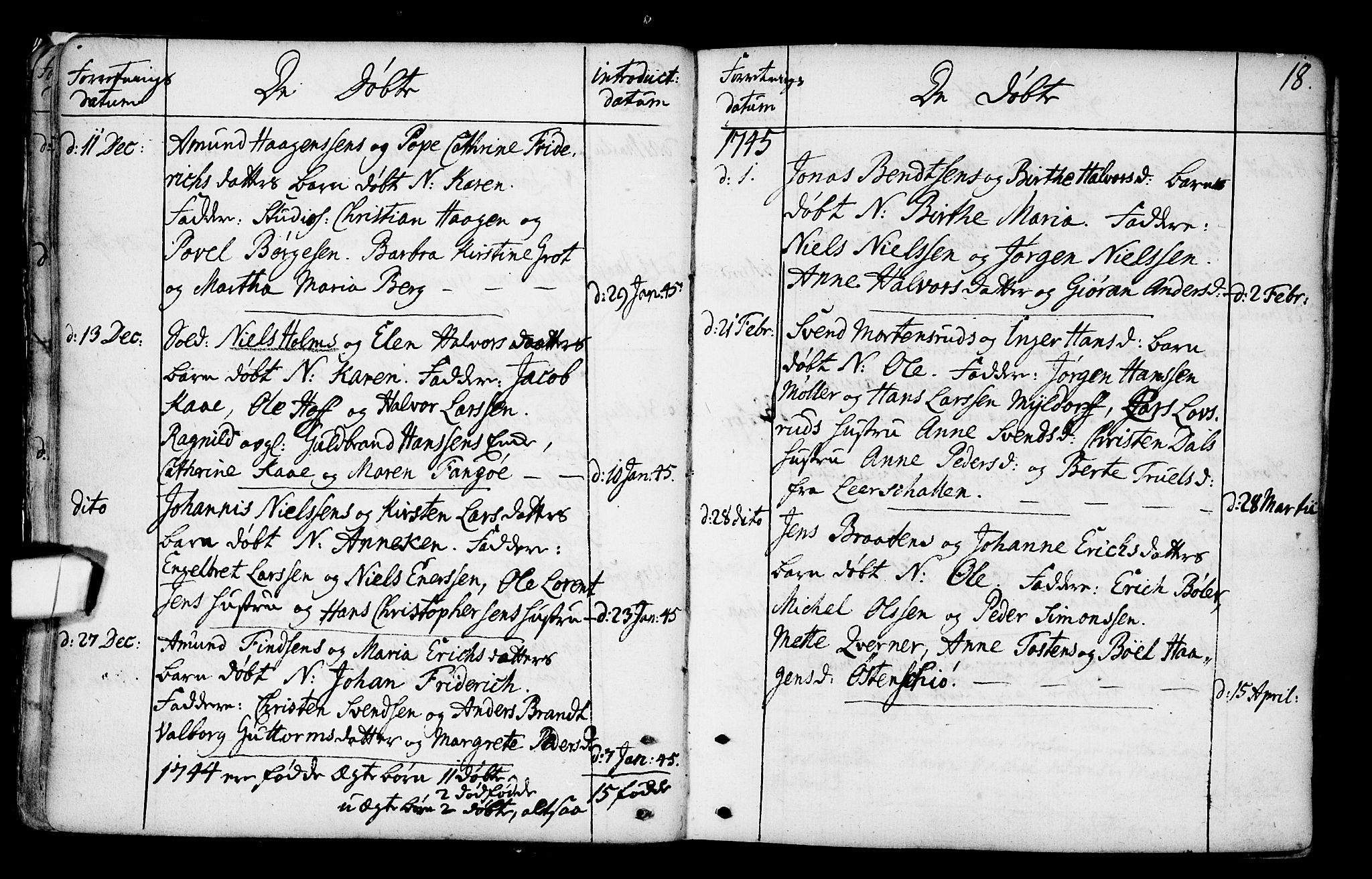 Gamlebyen prestekontor Kirkebøker, SAO/A-10884/F/Fa/L0001: Parish register (official) no. 1, 1734-1818, p. 18