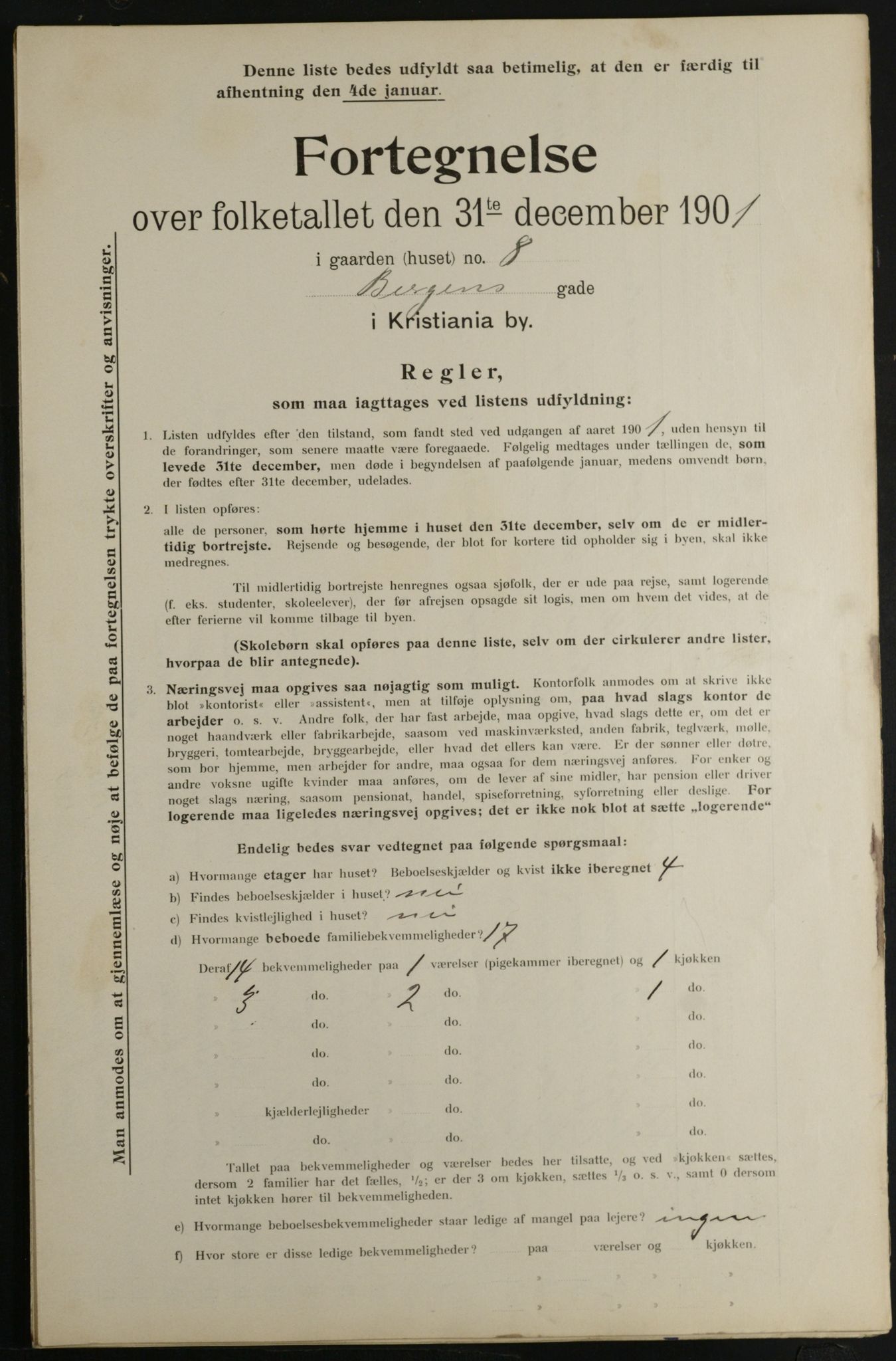 OBA, Municipal Census 1901 for Kristiania, 1901, p. 728