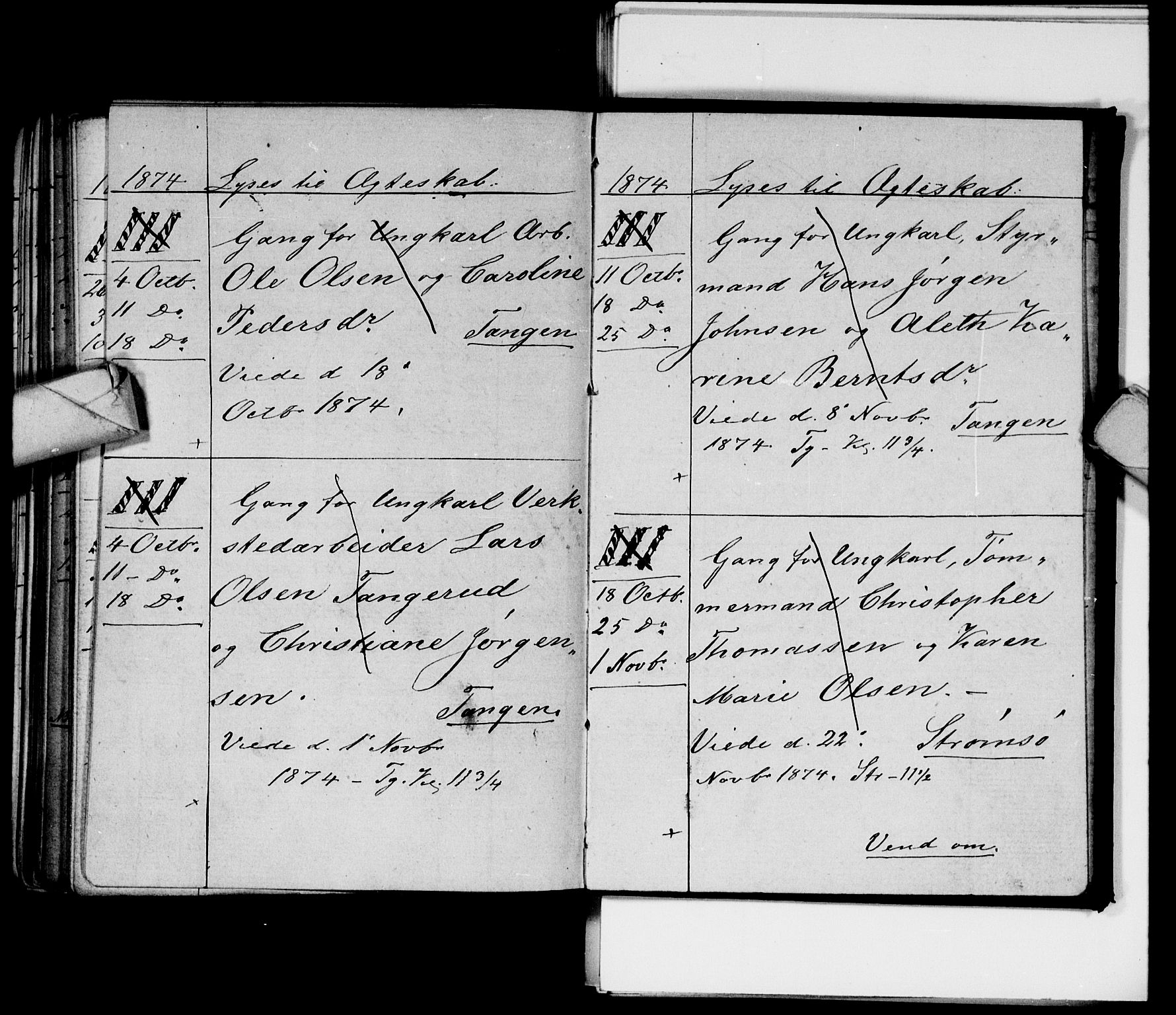 Strømsø kirkebøker, AV/SAKO-A-246/H/Ha/L0003: Banns register no. 3, 1866-1874