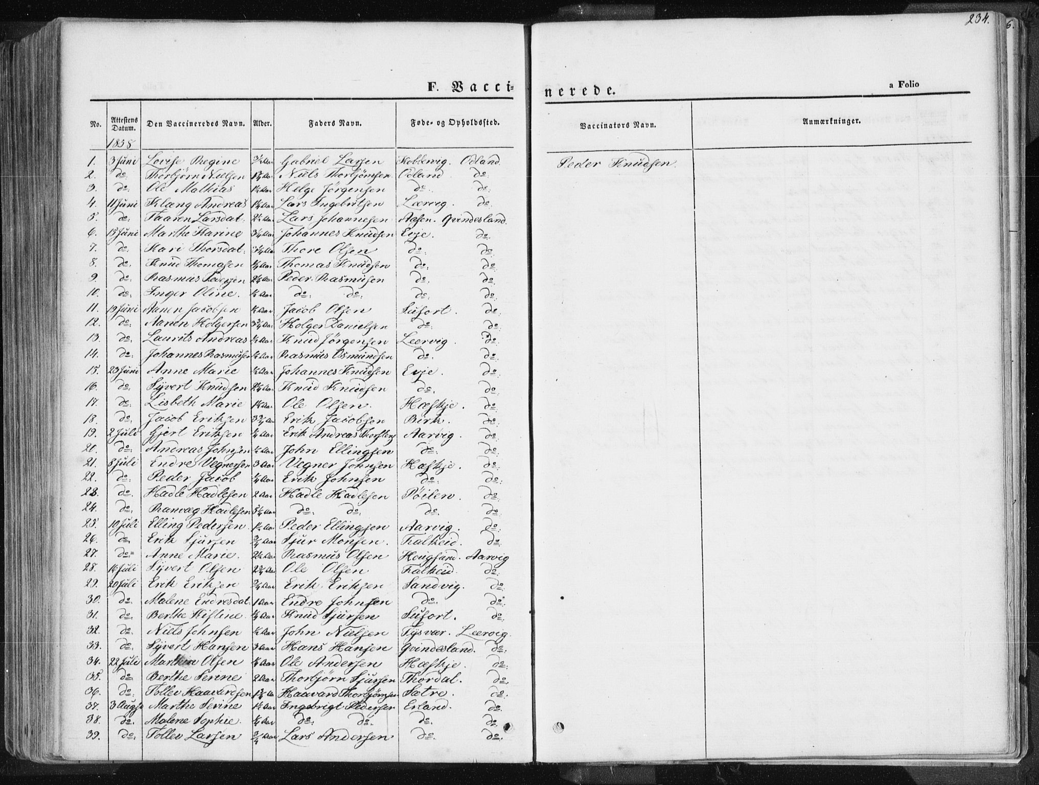 Tysvær sokneprestkontor, SAST/A -101864/H/Ha/Haa/L0003: Parish register (official) no. A 3, 1856-1865, p. 234