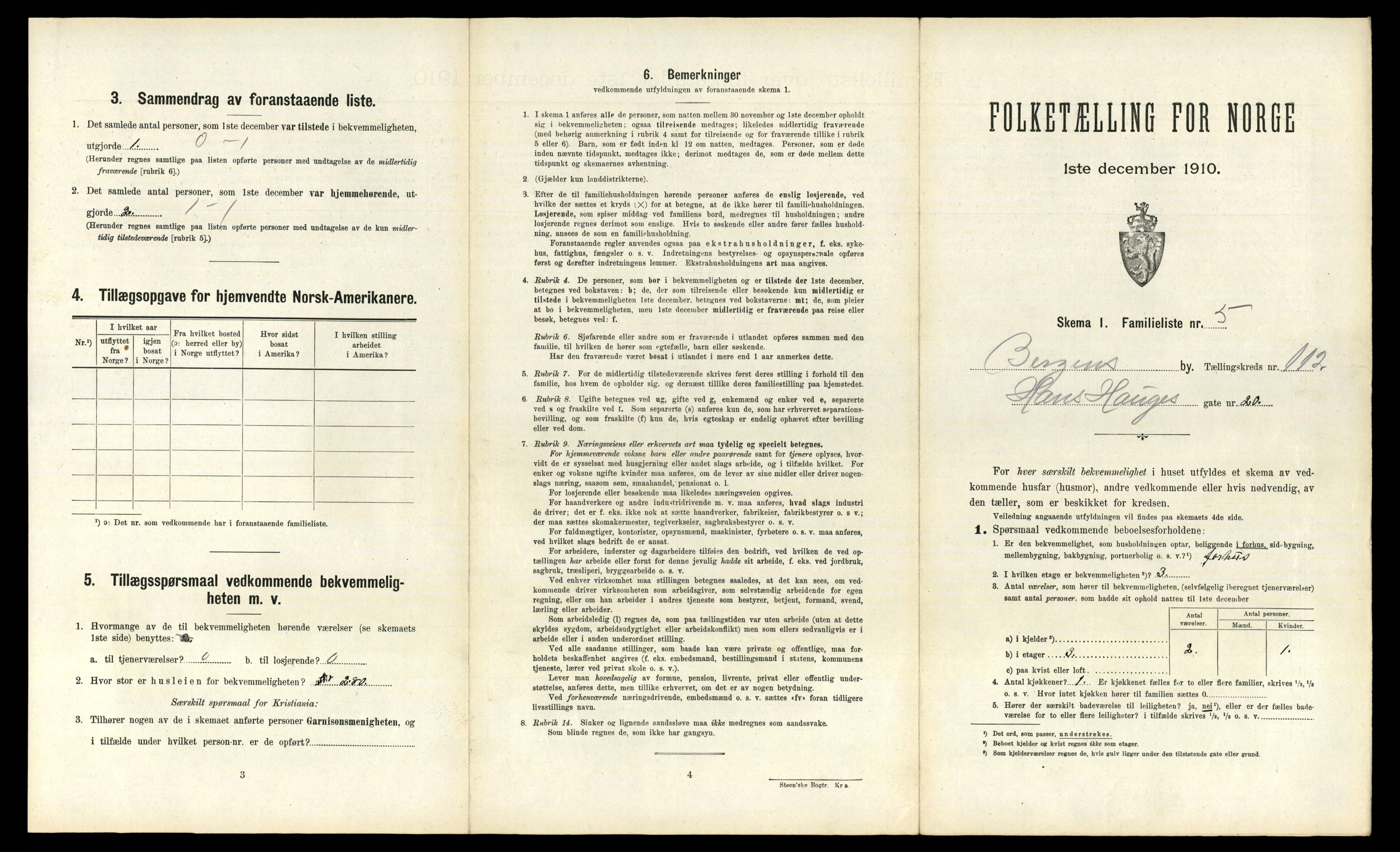 RA, 1910 census for Bergen, 1910, p. 38959