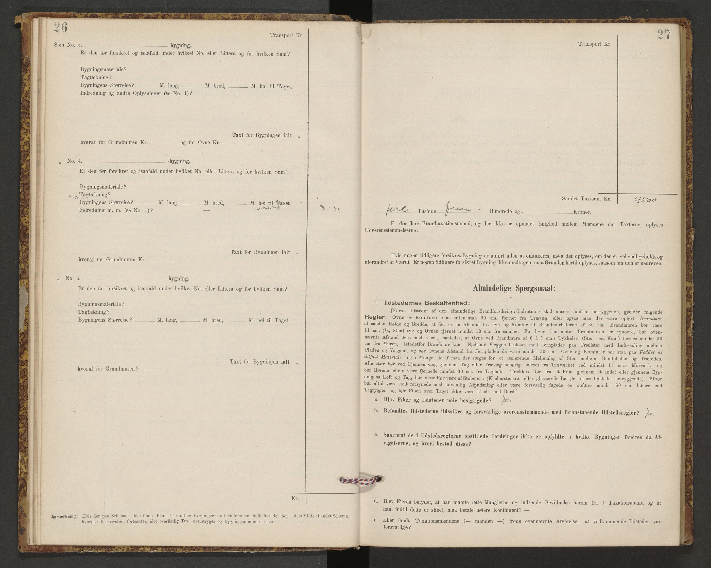 Norges Brannkasse Sunnylven, AV/SAT-A-5491/Fb/L0001: Branntakstprotokoll, 1935-1955, p. 26-27