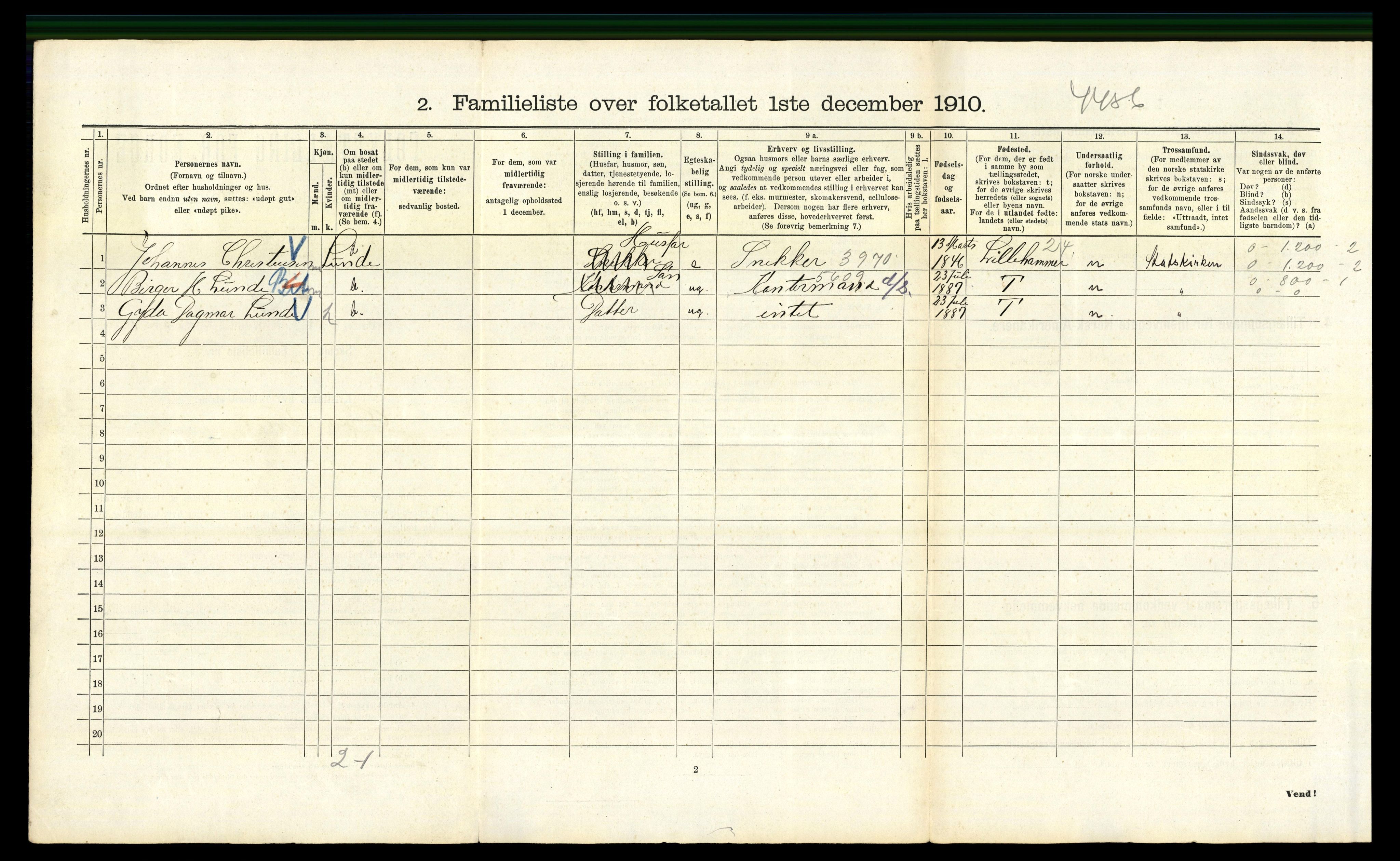 RA, 1910 census for Kristiania, 1910, p. 125254