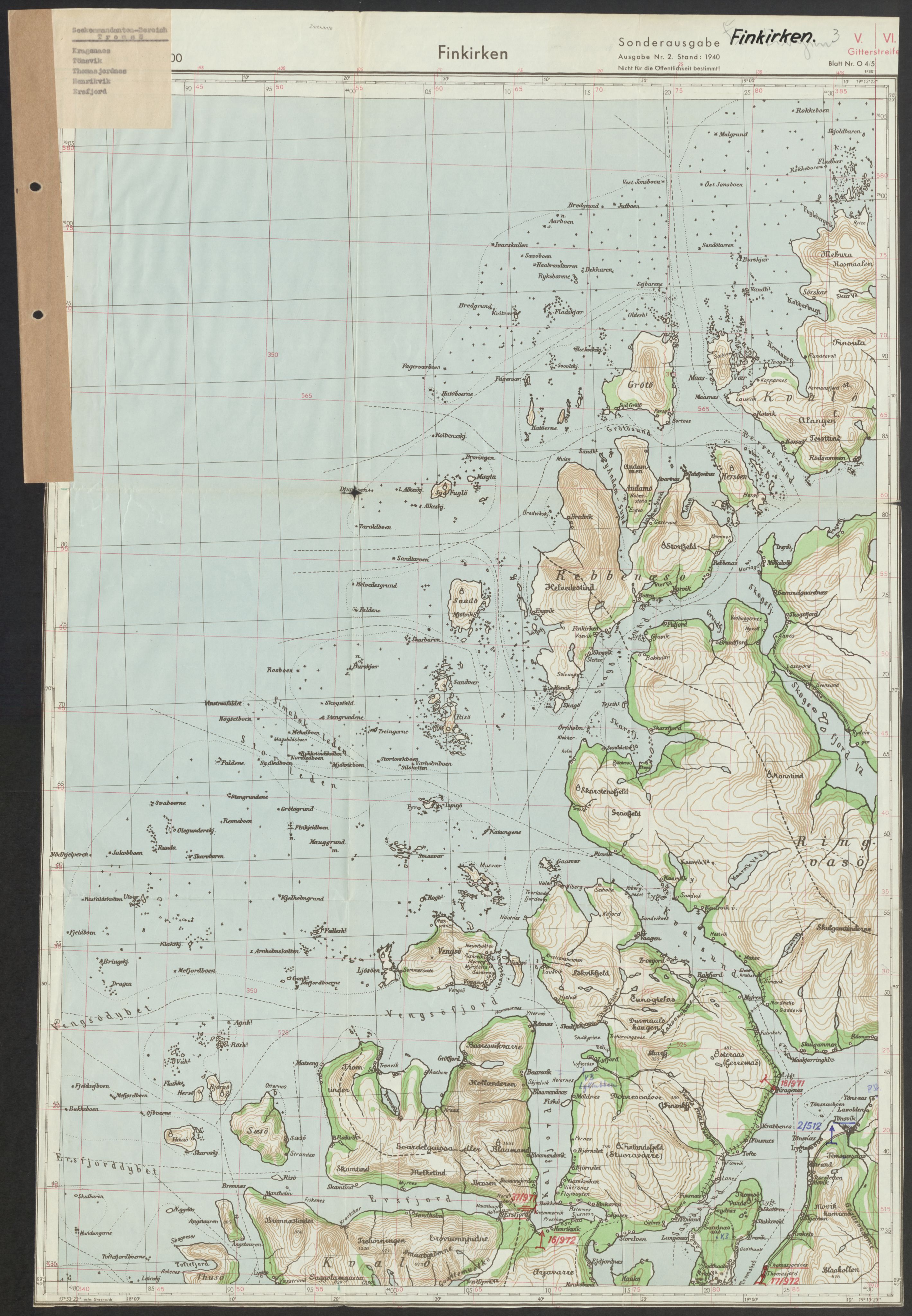 Forsvaret, Generalinspektør og sjefen for Kystartilleriet, AV/RA-RAFA-2045/F/Fa/L0016: Tyske oversiktskarter over festningsanlegg, 1940-1945, p. 242