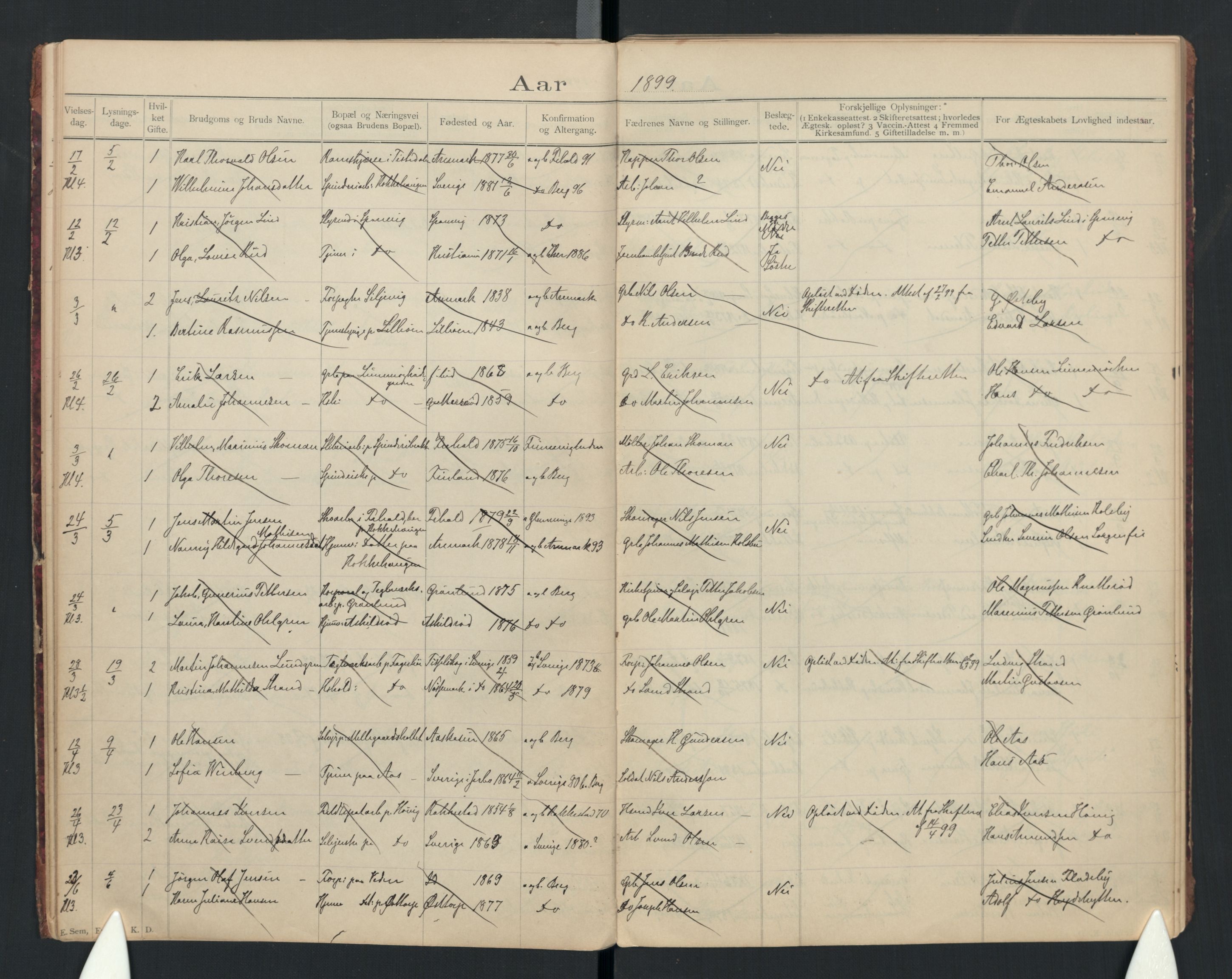 Berg prestekontor Kirkebøker, AV/SAO-A-10902/H/Ha/L0001a: Banns register no. I 1a, 1894-1922