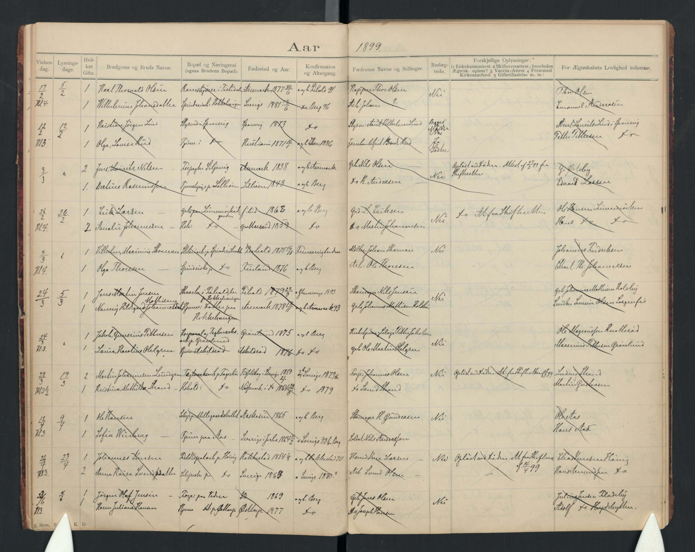 Berg prestekontor Kirkebøker, AV/SAO-A-10902/H/Ha/L0001a: Banns register no. I 1a, 1894-1922