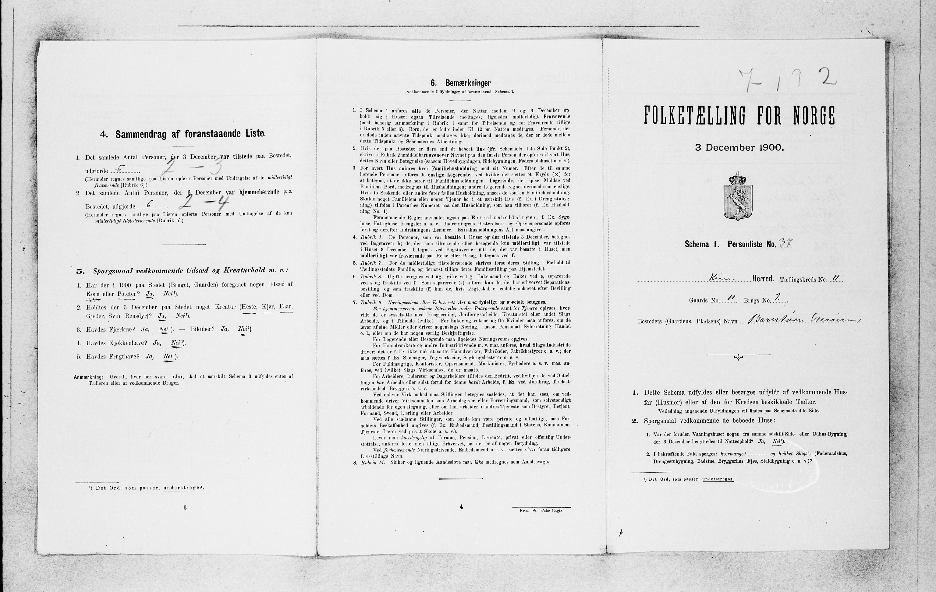 SAB, 1900 census for Kinn, 1900, p. 1280