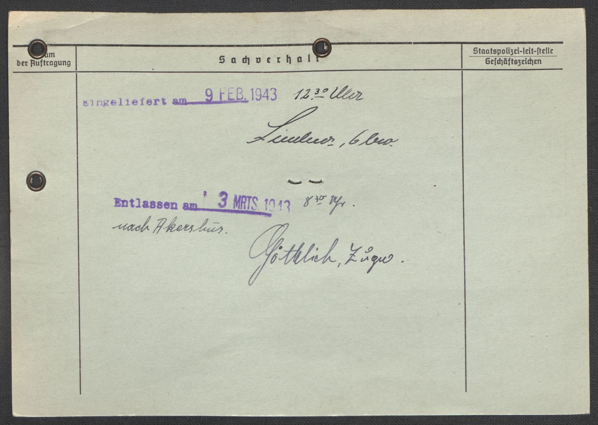 Befehlshaber der Sicherheitspolizei und des SD, RA/RAFA-5969/E/Ea/Eaa/L0005: Register over norske fanger i Møllergata 19: Hø-Kj, 1940-1945, p. 178