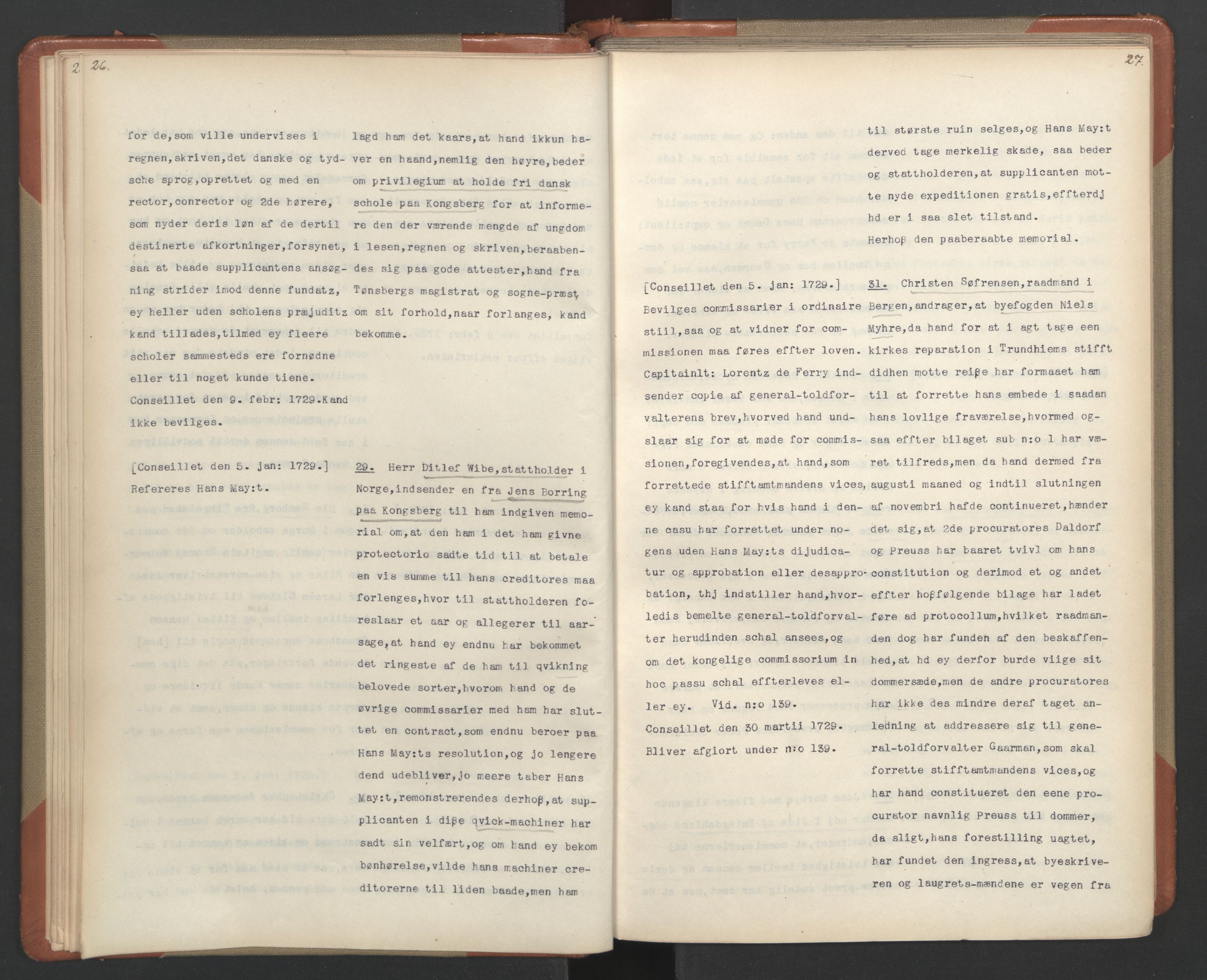 Avskriftsamlingen, AV/RA-EA-4022/F/Fa/L0092: Supplikker, 1729, p. 17