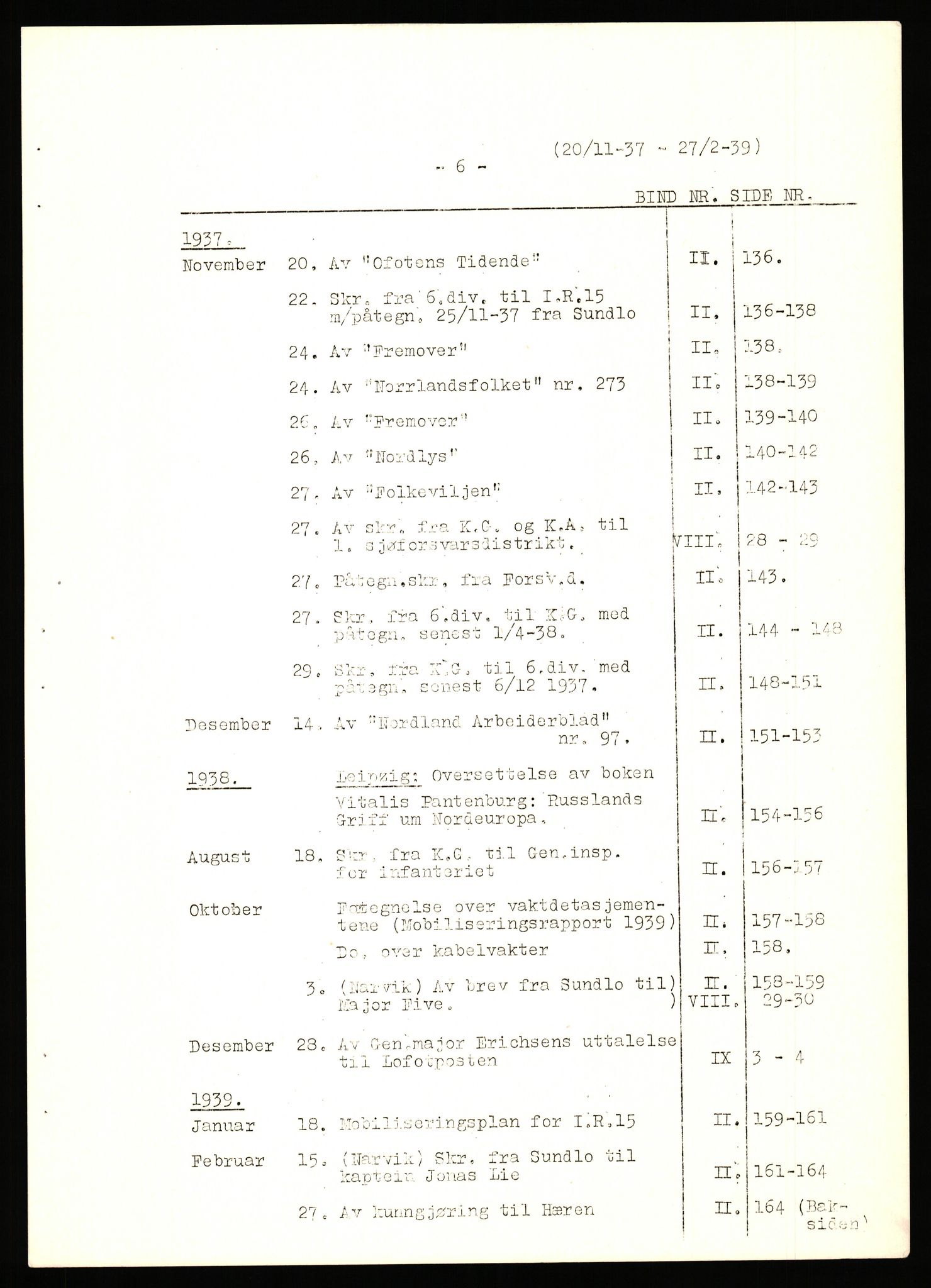 Forsvaret, Forsvarets krigshistoriske avdeling, AV/RA-RAFA-2017/Y/Yb/L0142: II-C-11-620  -  6. Divisjon, 1940-1947, p. 6