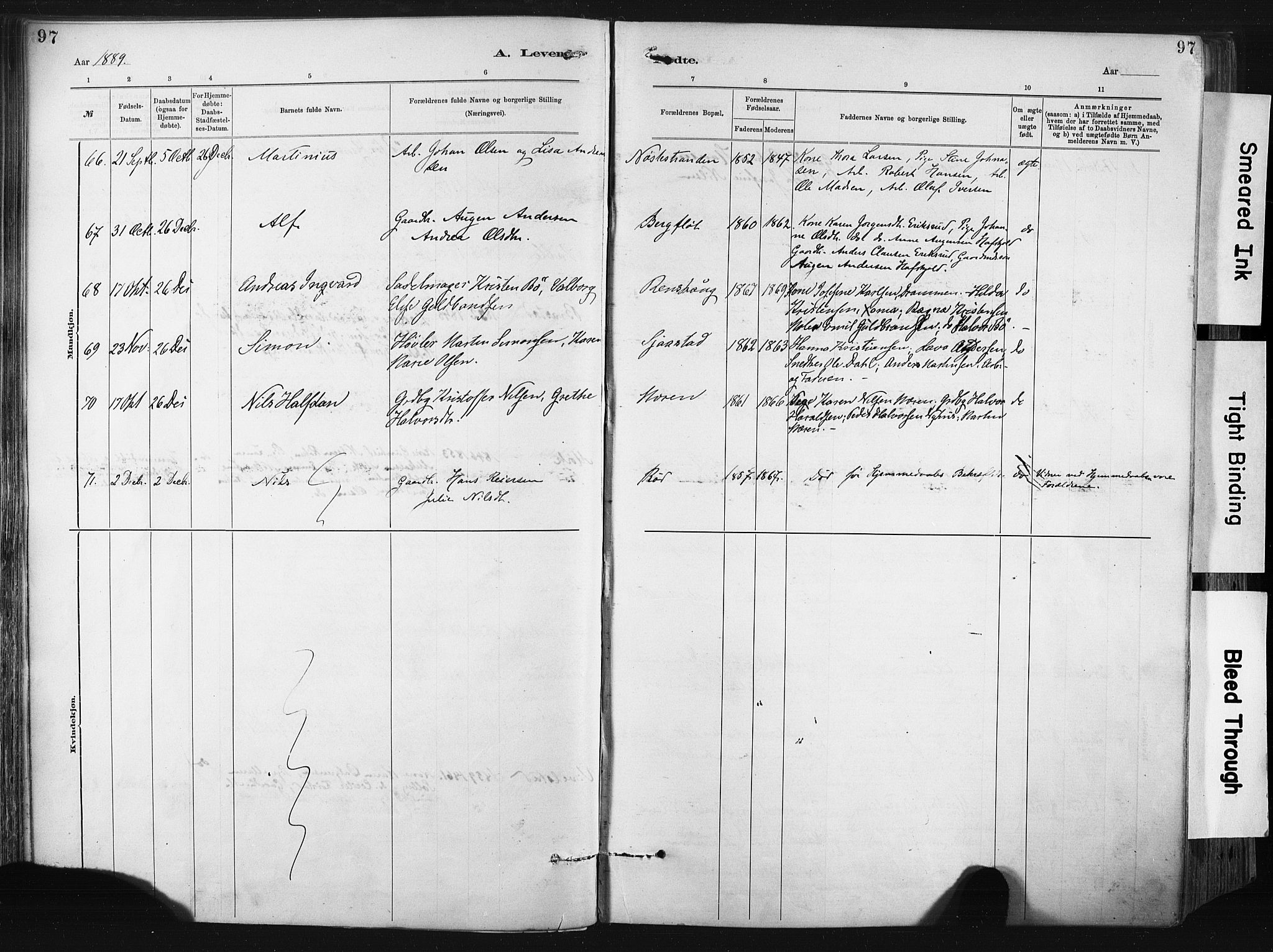 Lier kirkebøker, AV/SAKO-A-230/F/Fa/L0015: Parish register (official) no. I 15, 1883-1894, p. 97