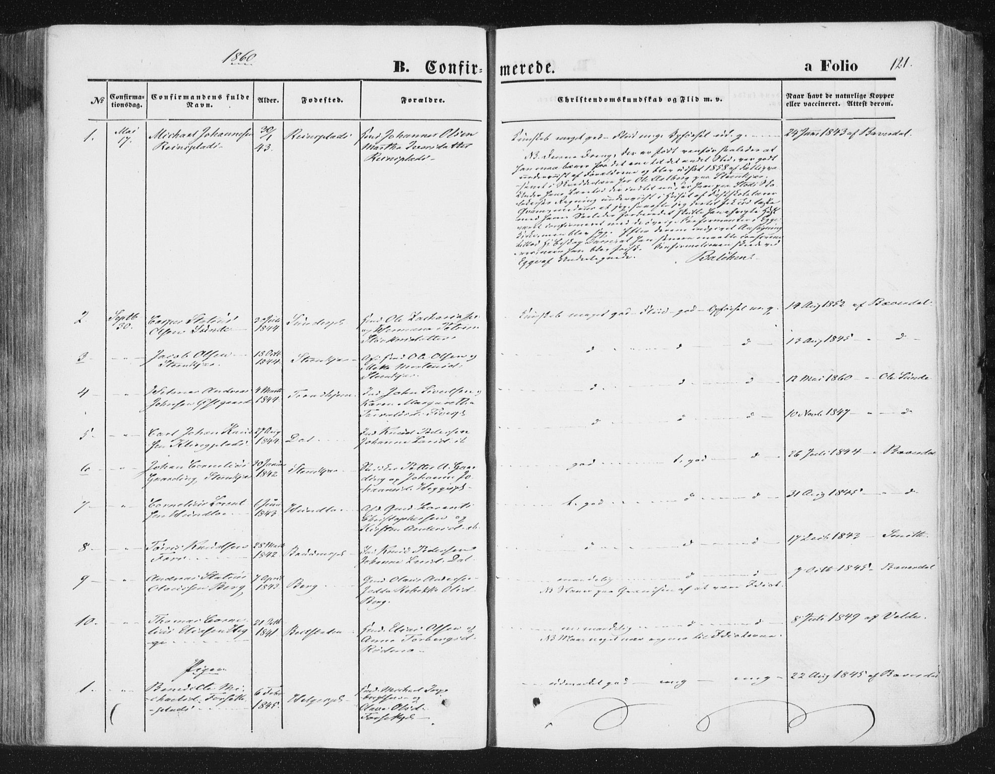 Ministerialprotokoller, klokkerbøker og fødselsregistre - Nord-Trøndelag, SAT/A-1458/746/L0447: Parish register (official) no. 746A06, 1860-1877, p. 121