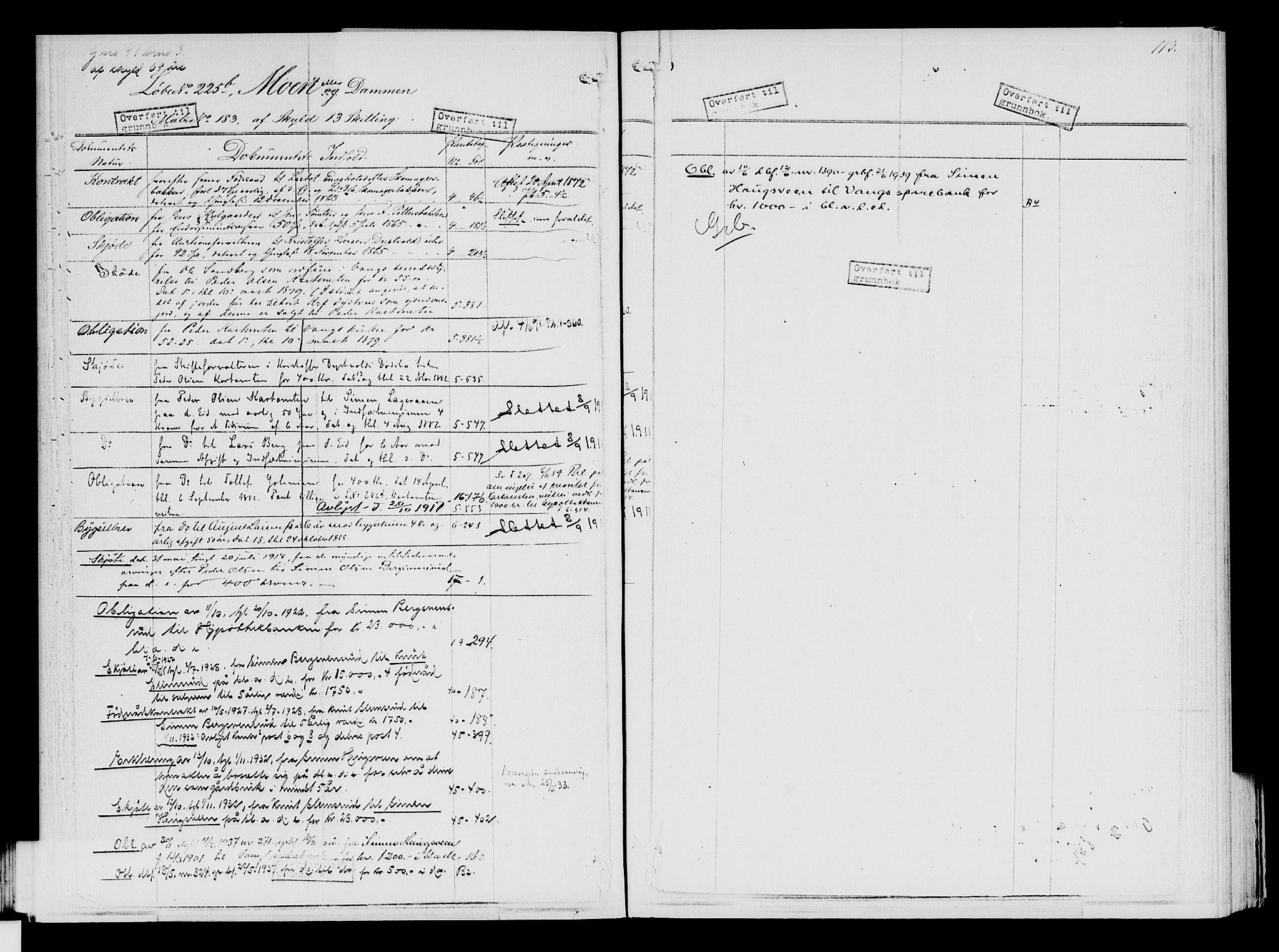 Nord-Hedmark sorenskriveri, SAH/TING-012/H/Ha/Had/Hade/L0001A: Mortgage register no. 4.1a, 1871-1940, p. 113