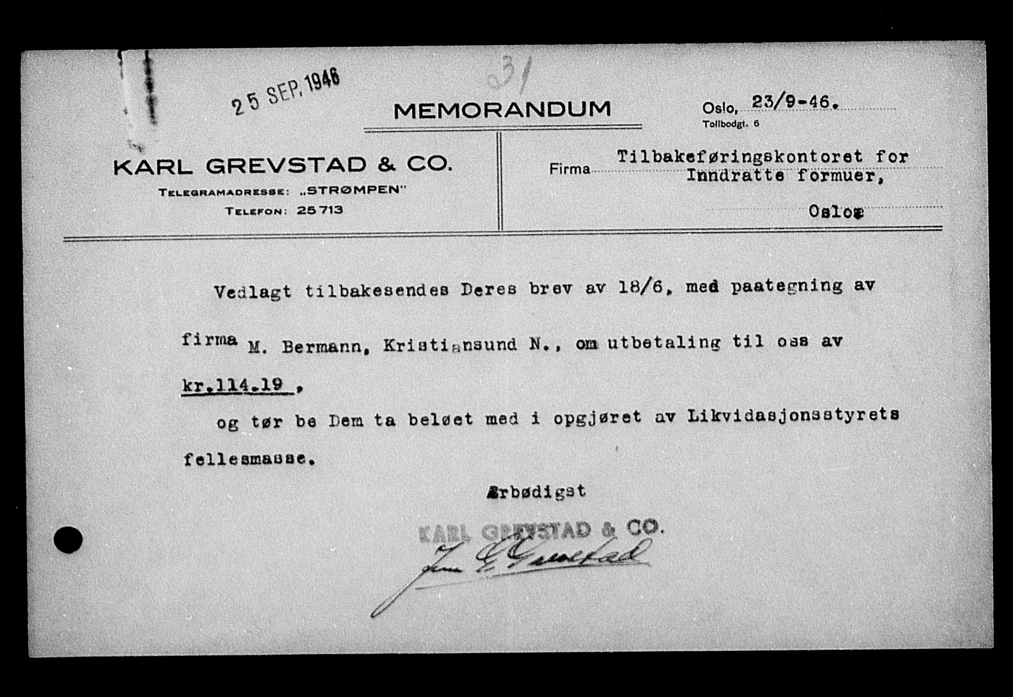 Justisdepartementet, Tilbakeføringskontoret for inndratte formuer, AV/RA-S-1564/H/Hc/Hcb/L0910: --, 1945-1947, p. 225