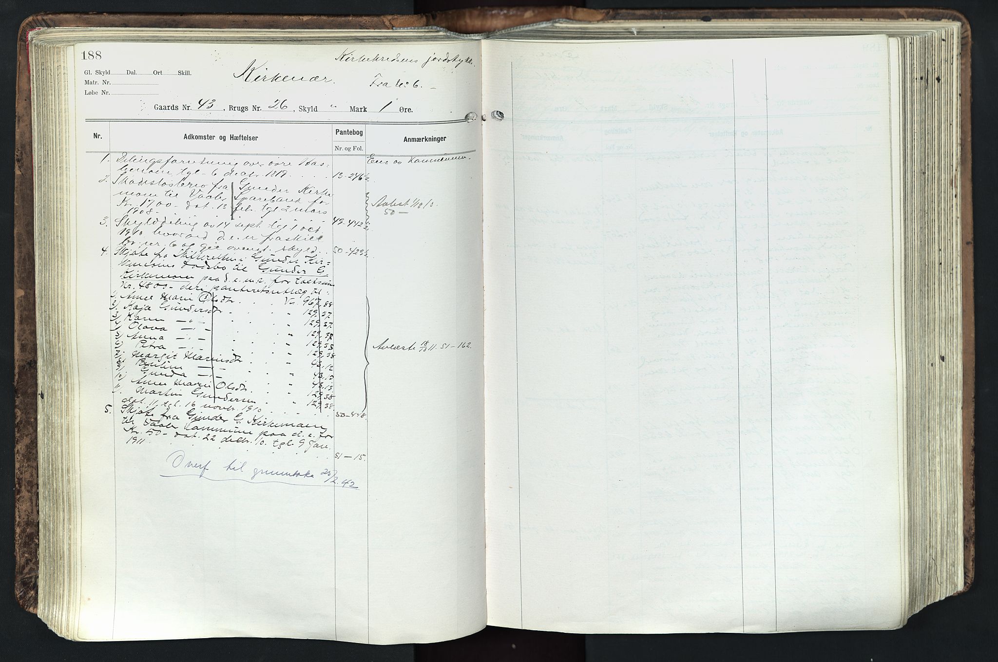 Solør tingrett, AV/SAH-TING-008/H/Ha/Hak/L0003: Mortgage register no. III, 1900-1935, p. 188