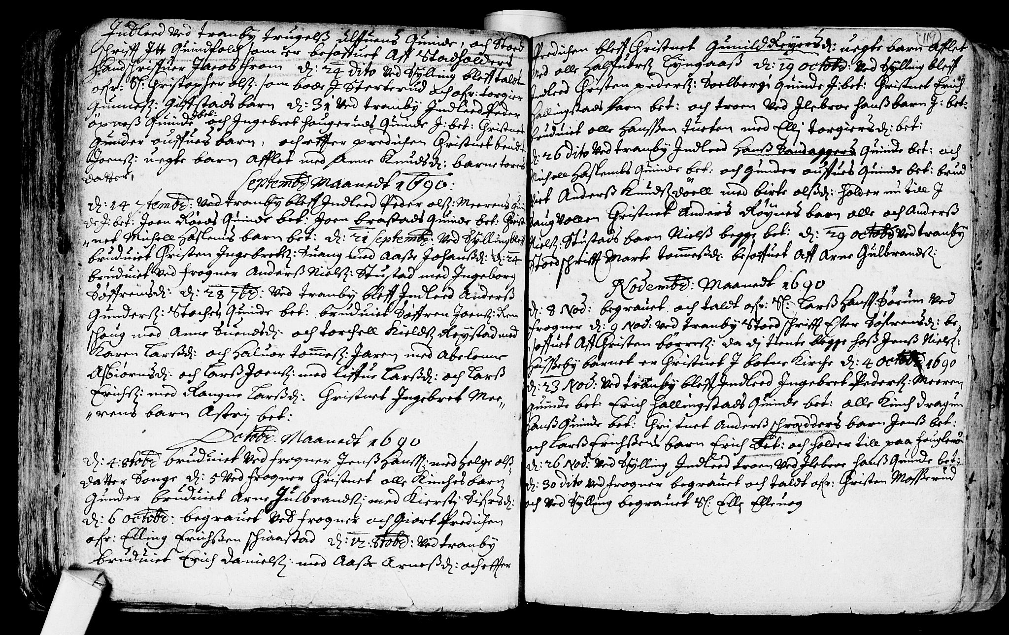 Lier kirkebøker, SAKO/A-230/F/Fa/L0001: Parish register (official) no. I 1, 1672-1701, p. 119
