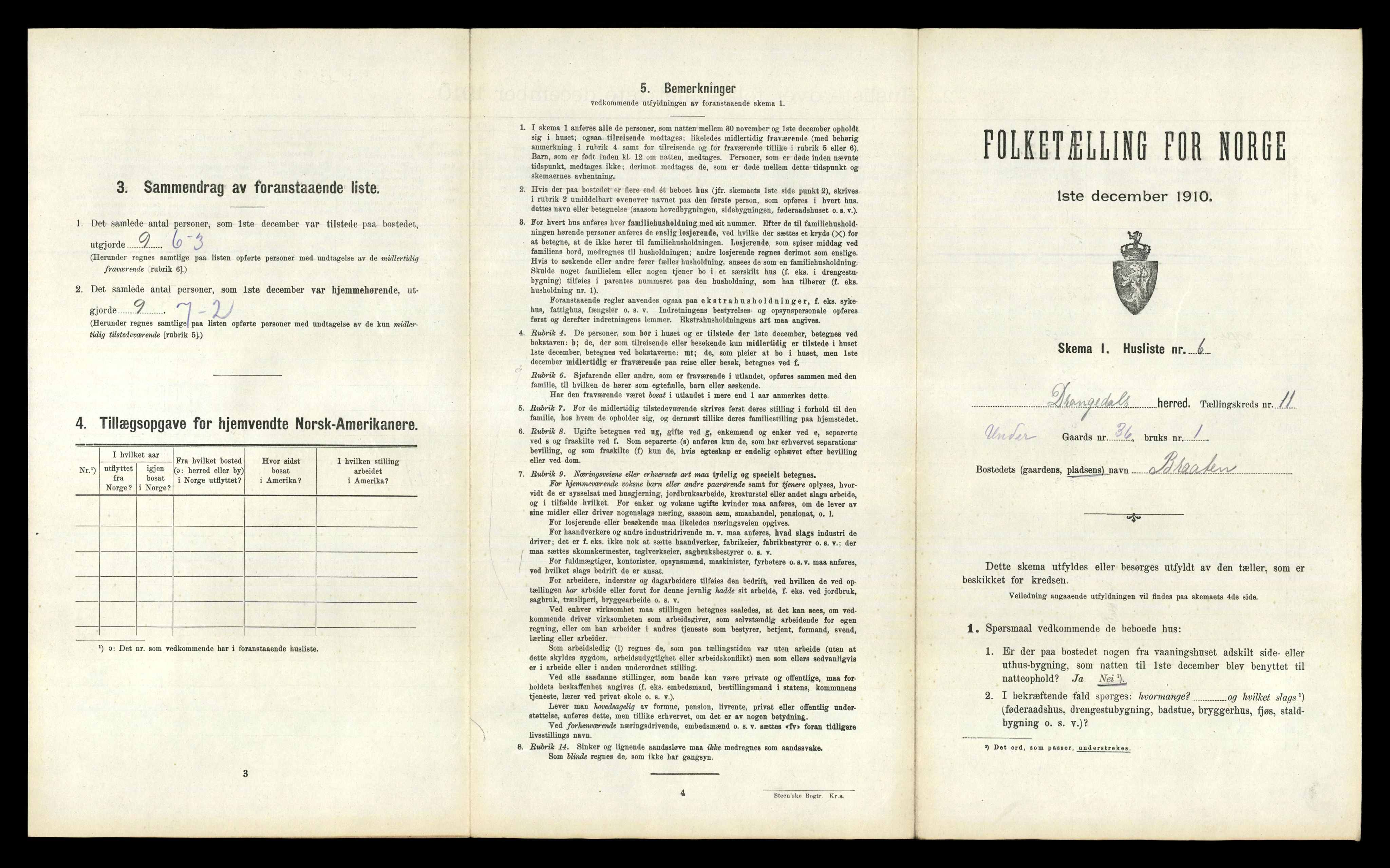 RA, 1910 census for Drangedal, 1910, p. 945