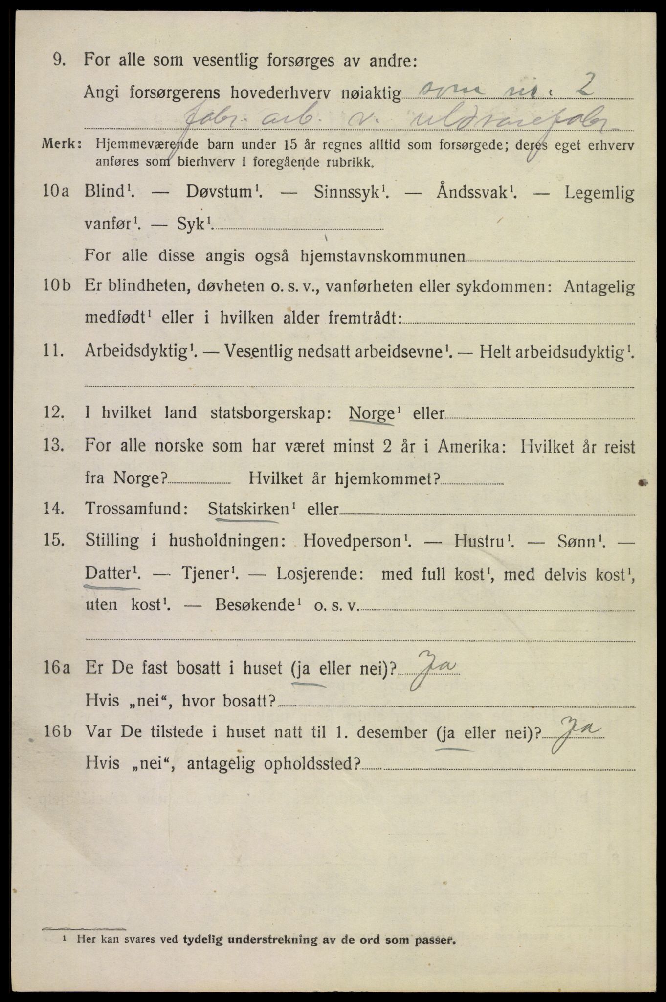 SAST, 1920 census for Gjesdal, 1920, p. 1029