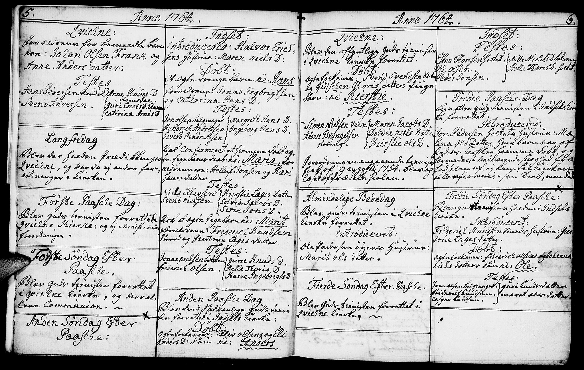 Kvikne prestekontor, AV/SAH-PREST-064/H/Ha/Haa/L0002: Parish register (official) no. 2, 1764-1784, p. 5-6