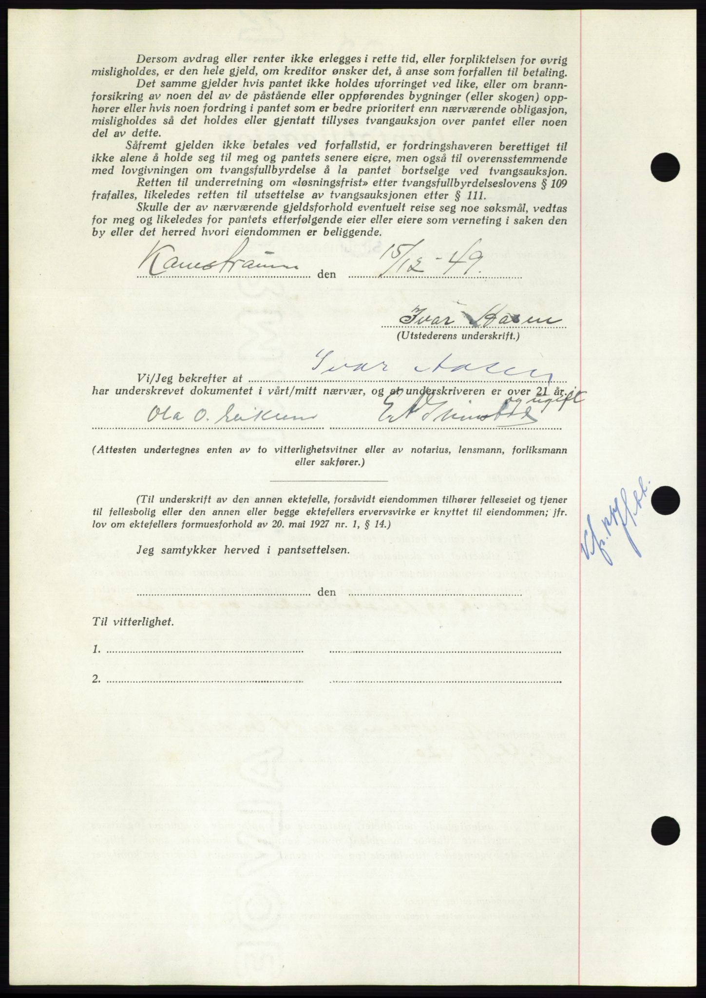 Nordmøre sorenskriveri, AV/SAT-A-4132/1/2/2Ca: Mortgage book no. B103, 1949-1950, Diary no: : 203/1950