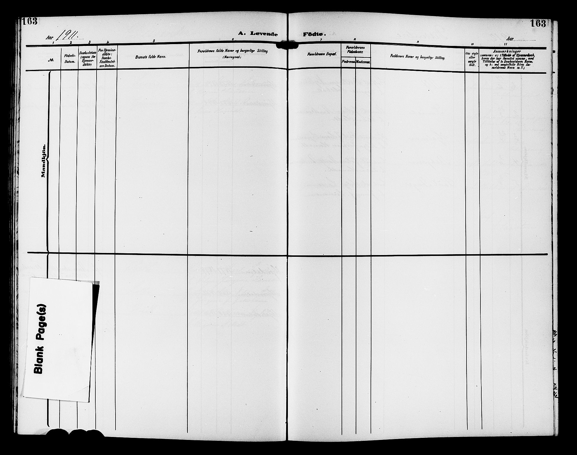 Nedre Eiker kirkebøker, AV/SAKO-A-612/G/Ga/L0004: Parish register (copy) no. 4, 1905-1912, p. 163