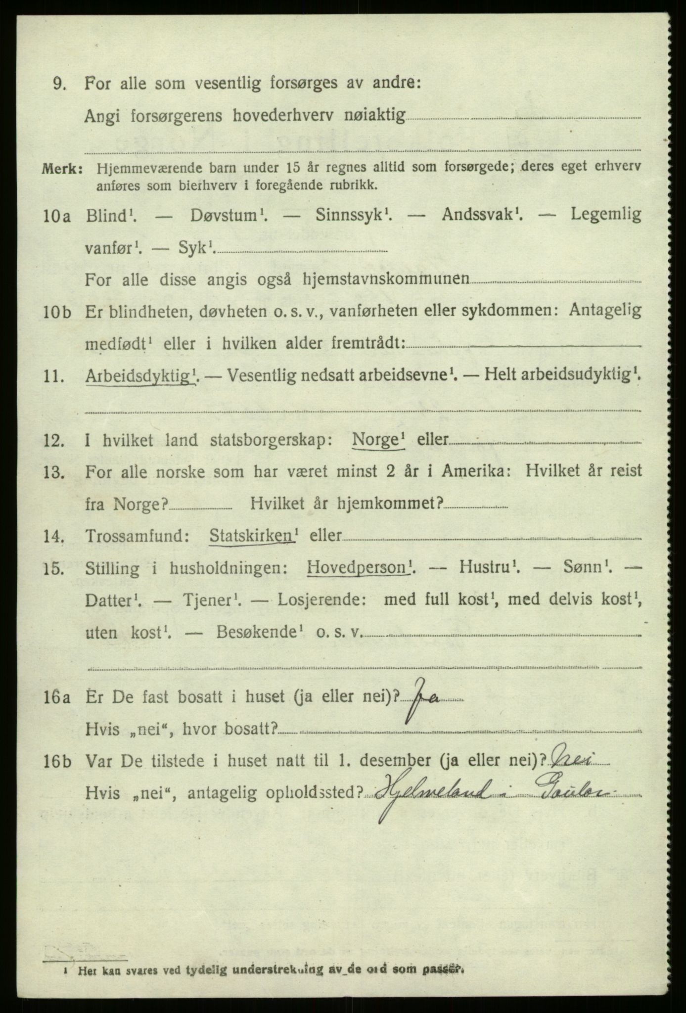 SAB, 1920 census for Gaular, 1920, p. 6675