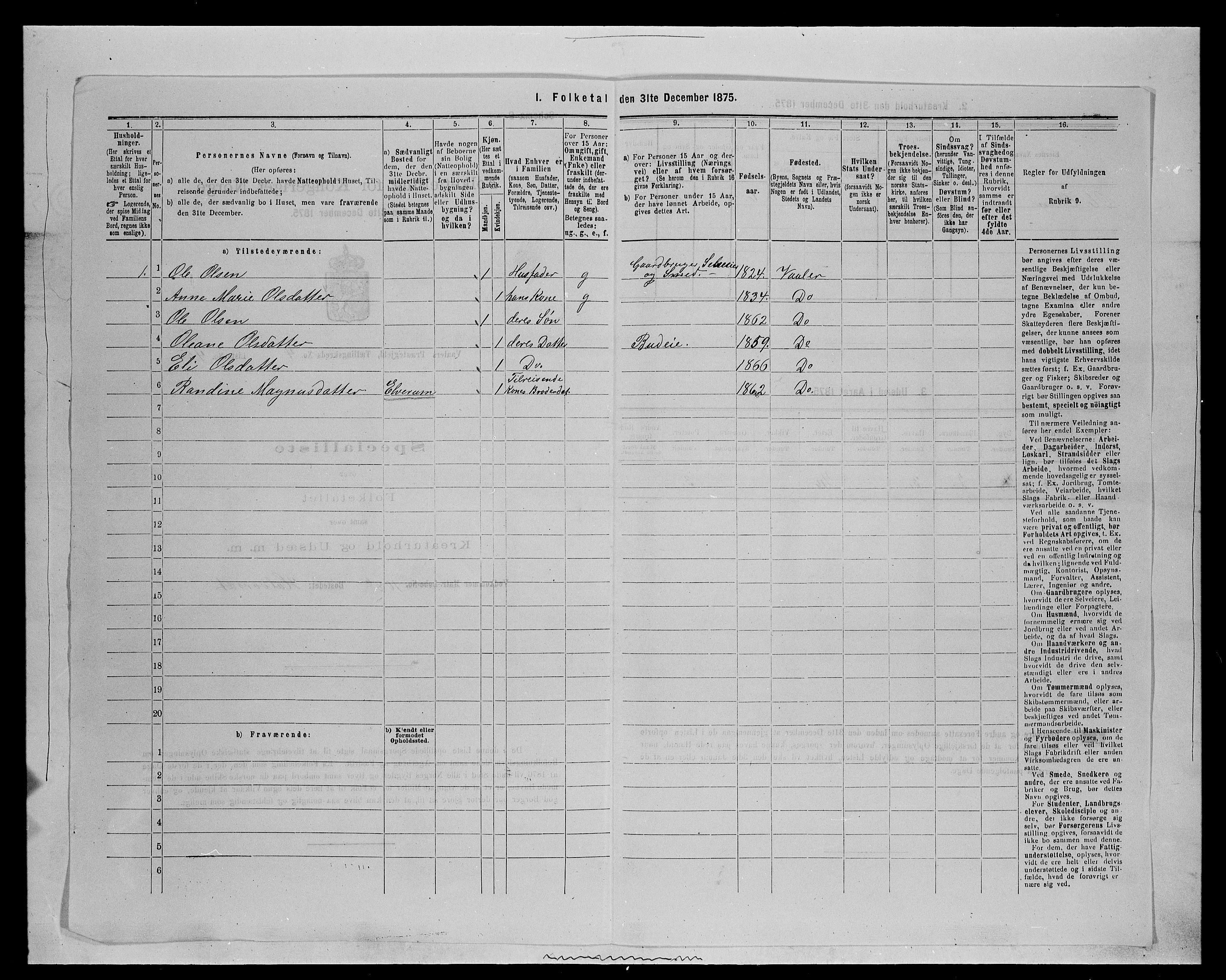 SAH, 1875 census for 0426P Våler parish (Hedmark), 1875, p. 584