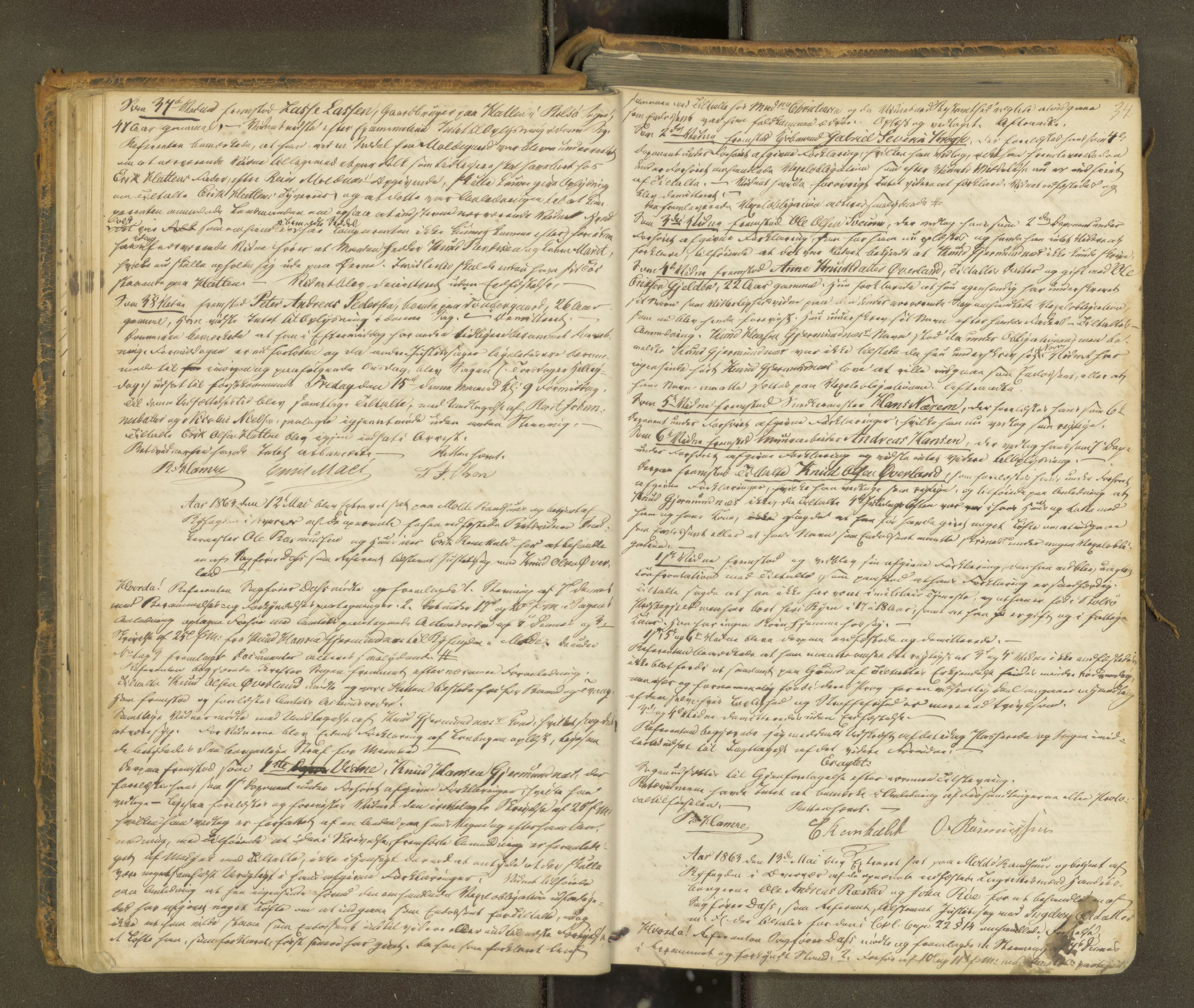 Molde byfogd, AV/SAT-A-0025/1/1A/L0010: Justisprotokoll, 1863-1869, p. 33b-34a