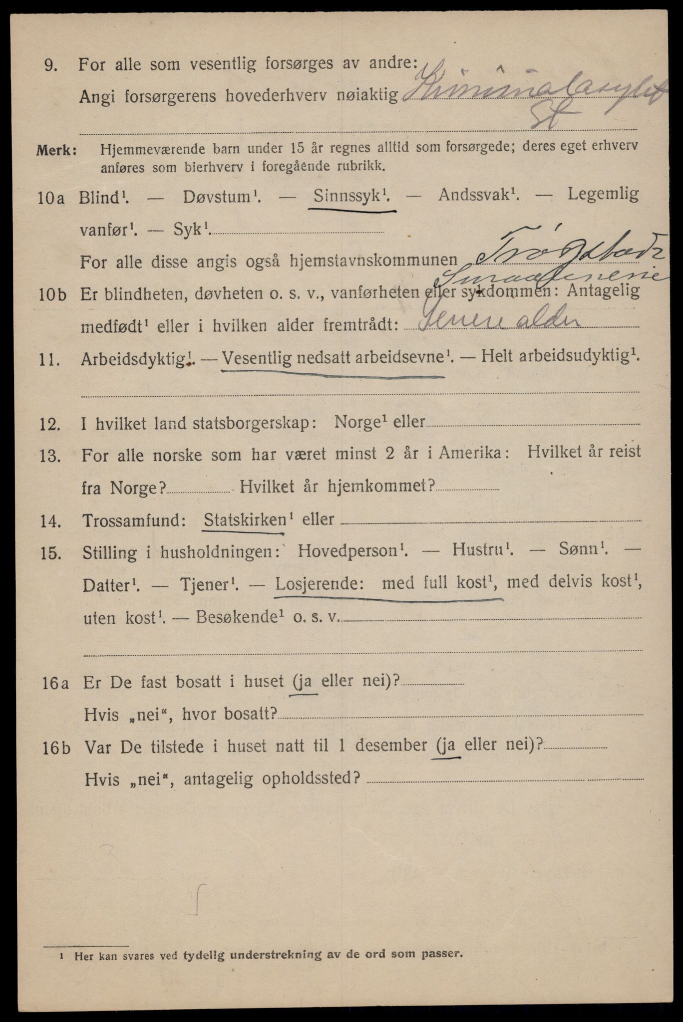 SAT, 1920 census for Trondheim, 1920, p. 50119