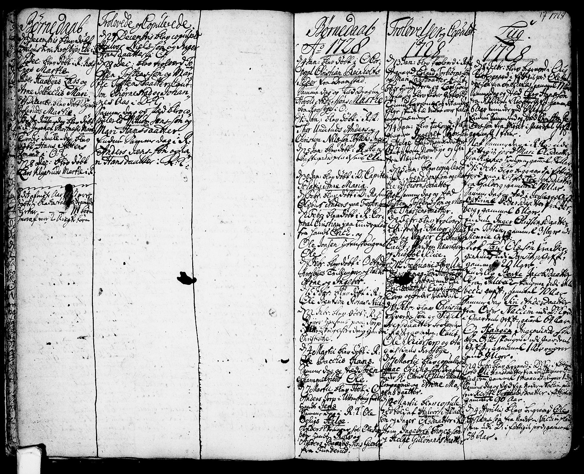 Rakkestad prestekontor Kirkebøker, SAO/A-2008/F/Fa/L0001: Parish register (official) no. I 1, 1722-1740, p. 17