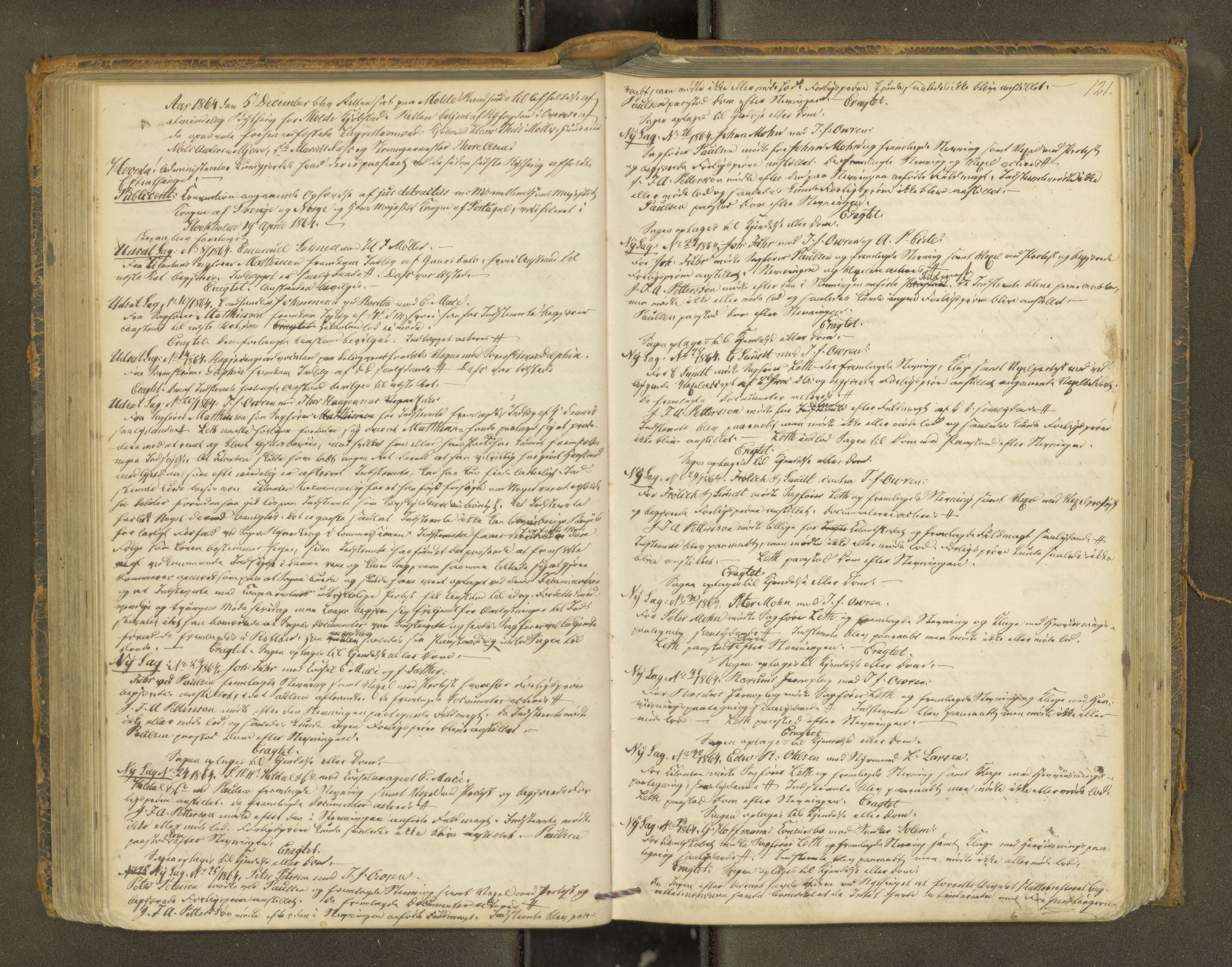 Molde byfogd, AV/SAT-A-0025/1/1A/L0010: Justisprotokoll, 1863-1869, p. 120b-121a