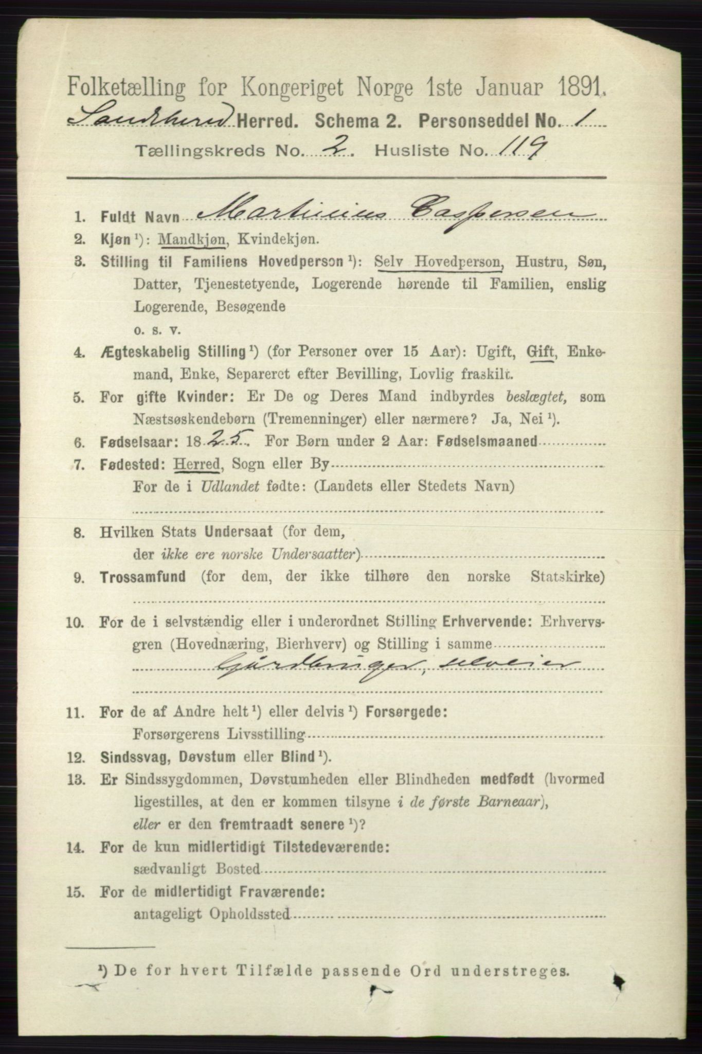 RA, 1891 census for 0724 Sandeherred, 1891, p. 1921