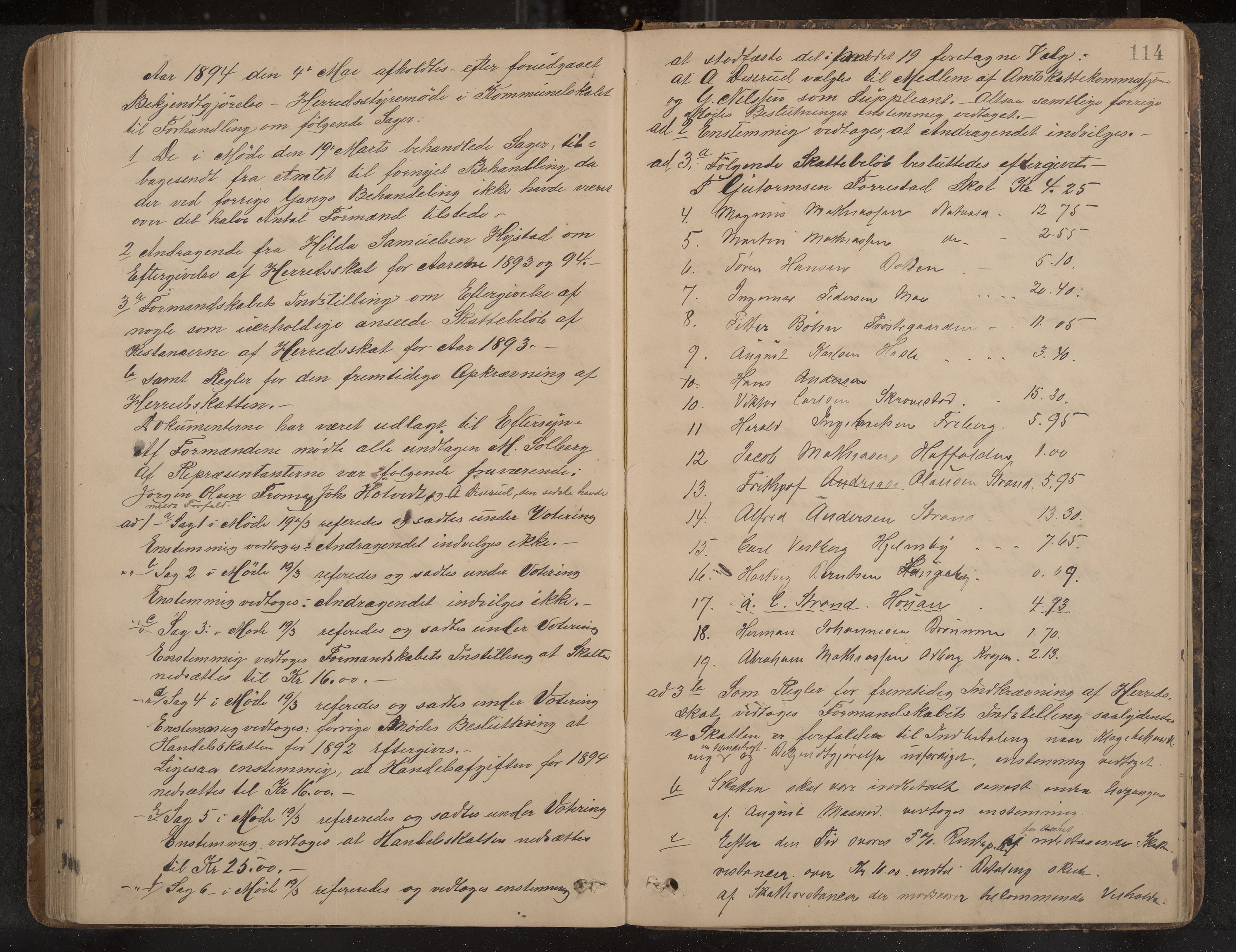 Sandar formannskap og sentraladministrasjon, IKAK/0724021/A/Aa/L0001: Møtebok, 1886-1895, p. 114