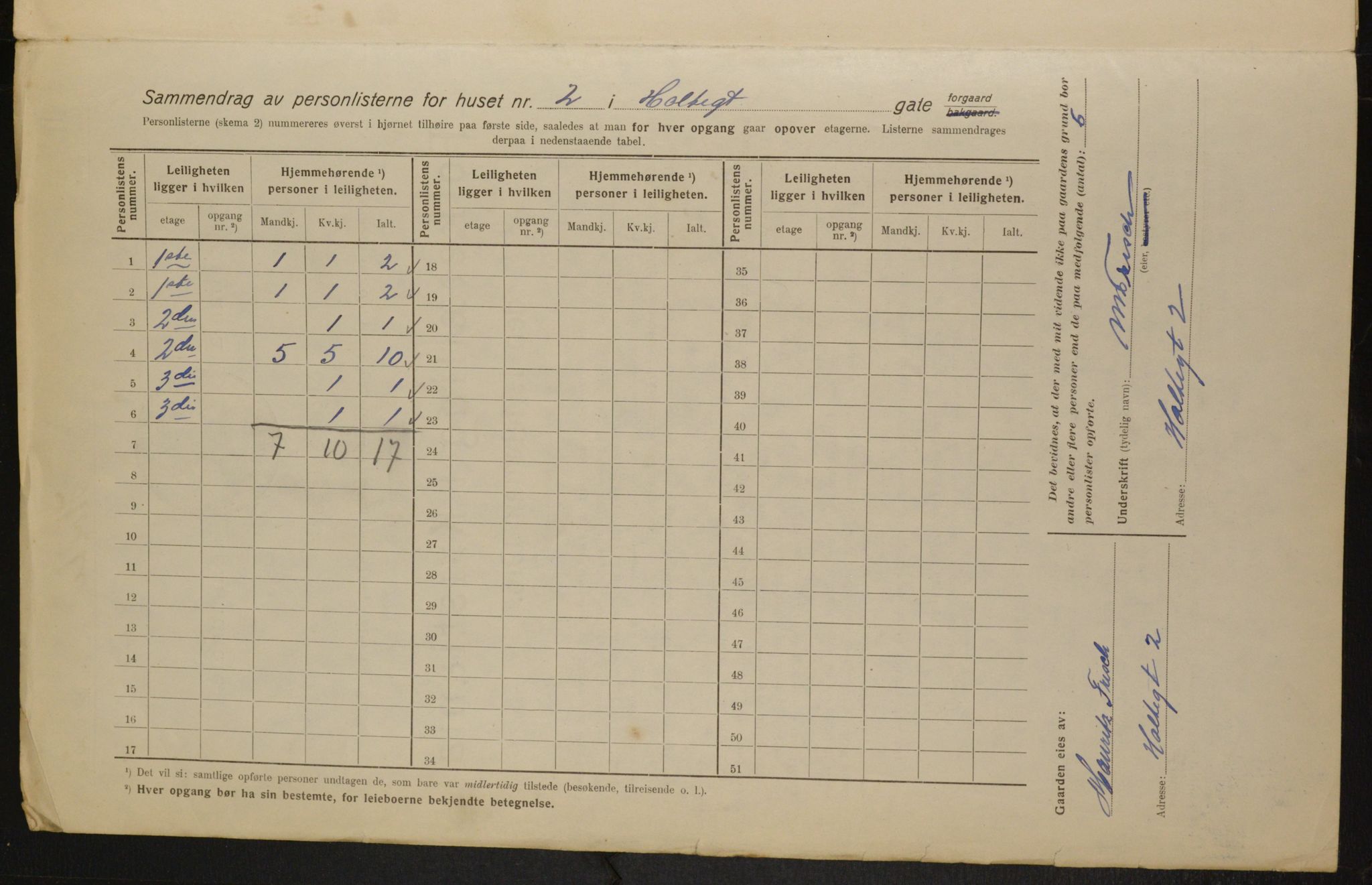 OBA, Municipal Census 1916 for Kristiania, 1916, p. 41787