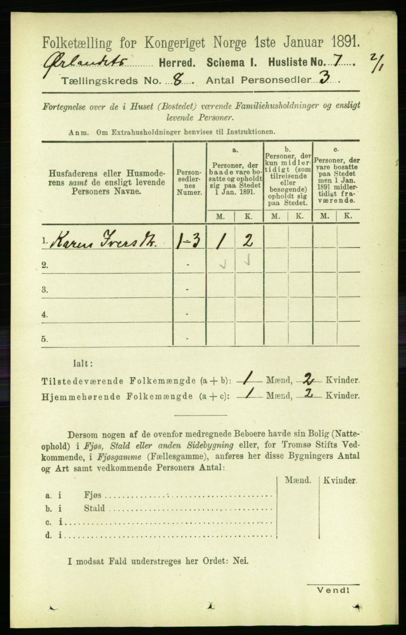 RA, 1891 census for 1621 Ørland, 1891, p. 3104