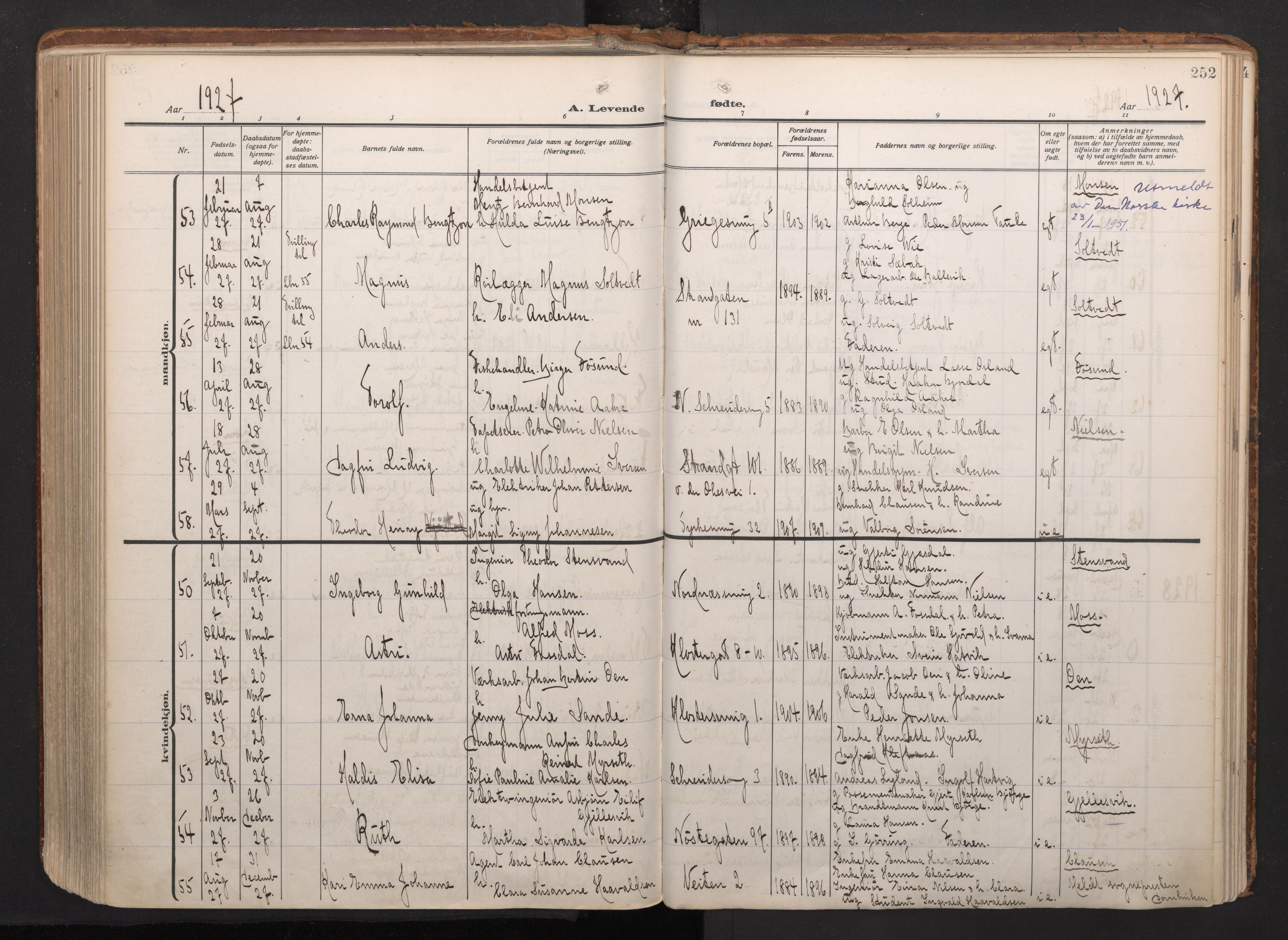 Nykirken Sokneprestembete, AV/SAB-A-77101/H/Haa/L0020: Parish register (official) no. B 8, 1916-1933, p. 251b-252a