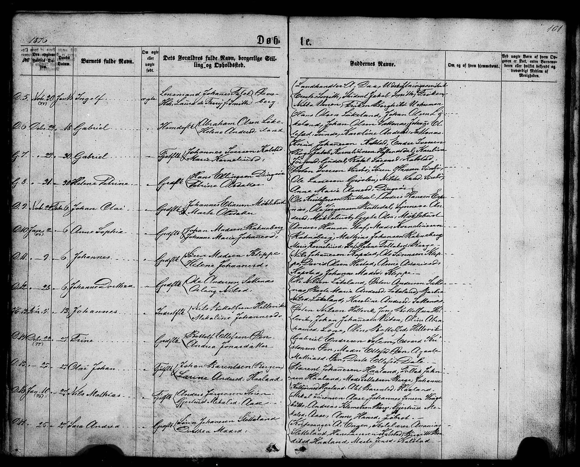 Fjaler sokneprestembete, AV/SAB-A-79801/H/Haa/Haaa/L0007: Parish register (official) no. A 7, 1862-1881, p. 101