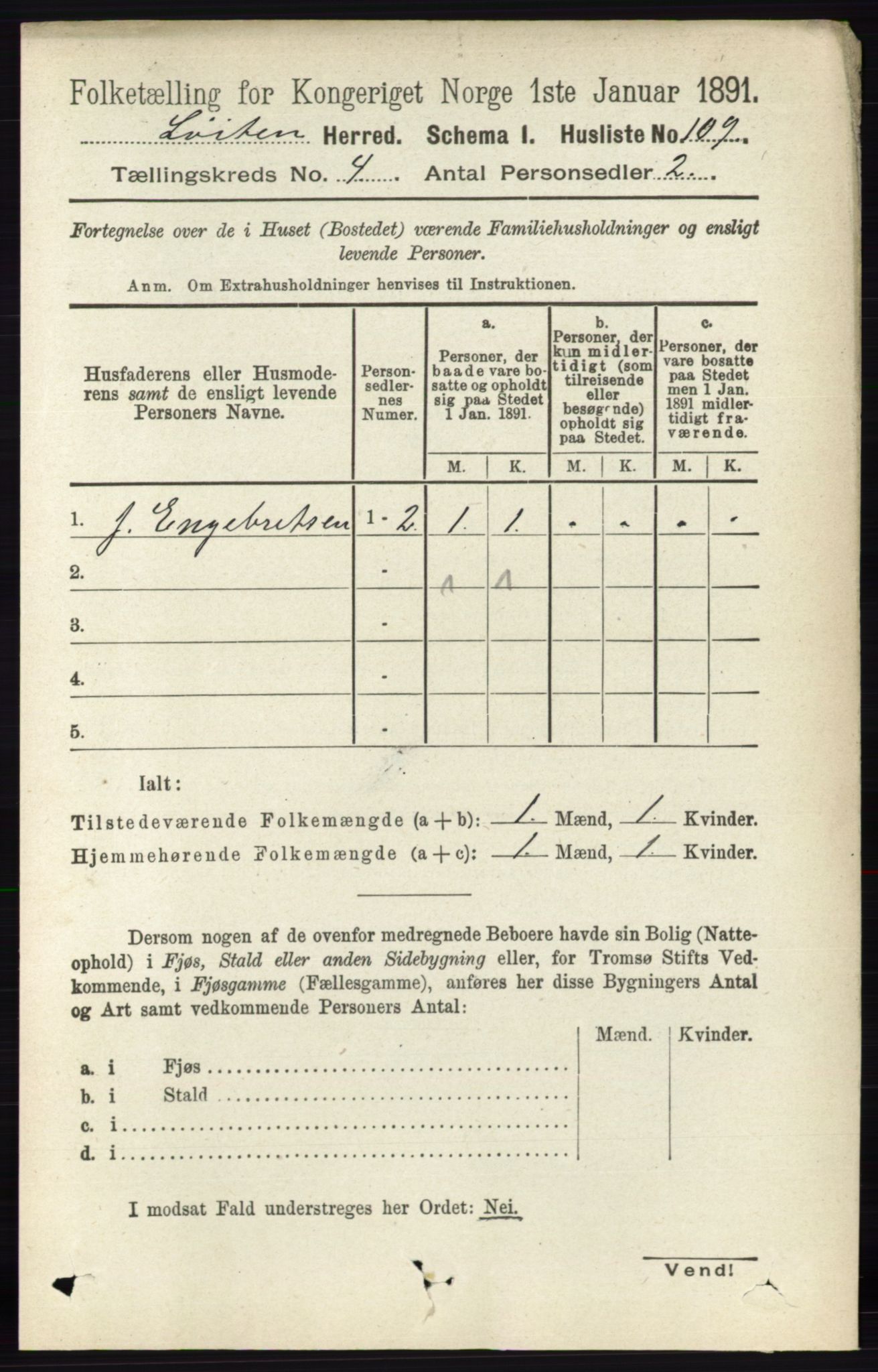 RA, 1891 census for 0415 Løten, 1891, p. 2778