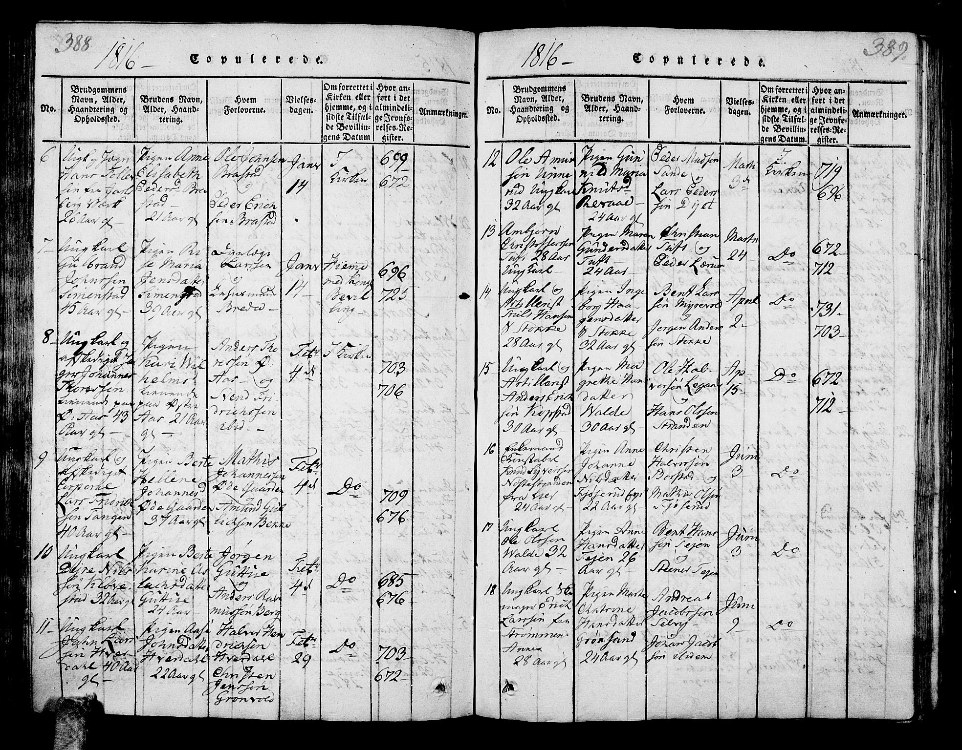 Sande Kirkebøker, SAKO/A-53/G/Ga/L0001: Parish register (copy) no. 1, 1814-1847, p. 388-389