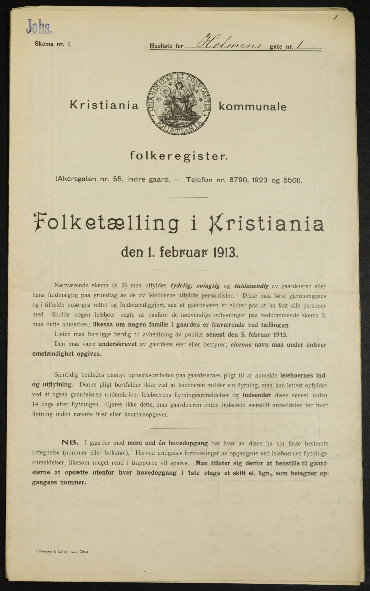 OBA, Municipal Census 1913 for Kristiania, 1913, p. 40636