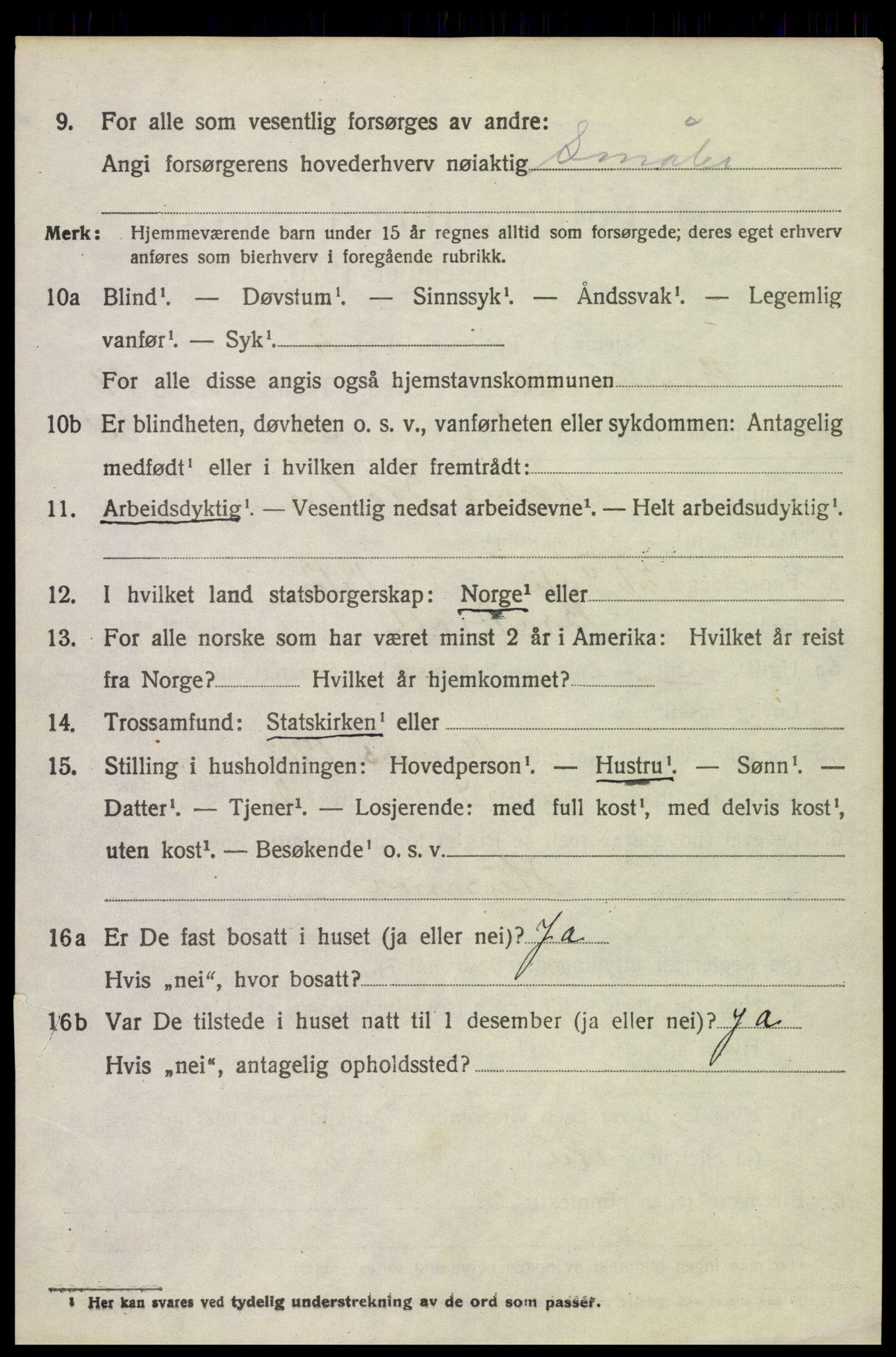 SAH, 1920 census for Brandval, 1920, p. 9487