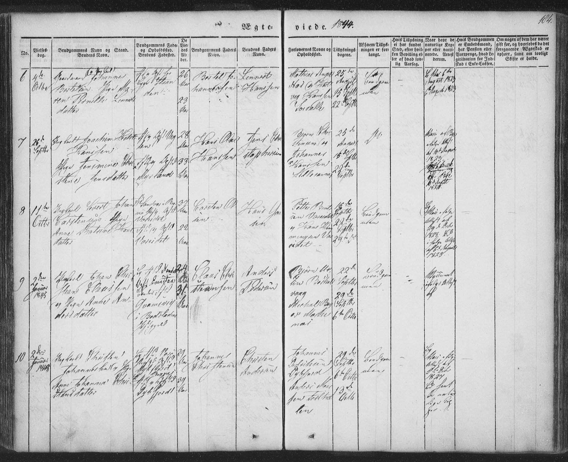 Ministerialprotokoller, klokkerbøker og fødselsregistre - Nordland, SAT/A-1459/885/L1202: Parish register (official) no. 885A03, 1838-1859, p. 184
