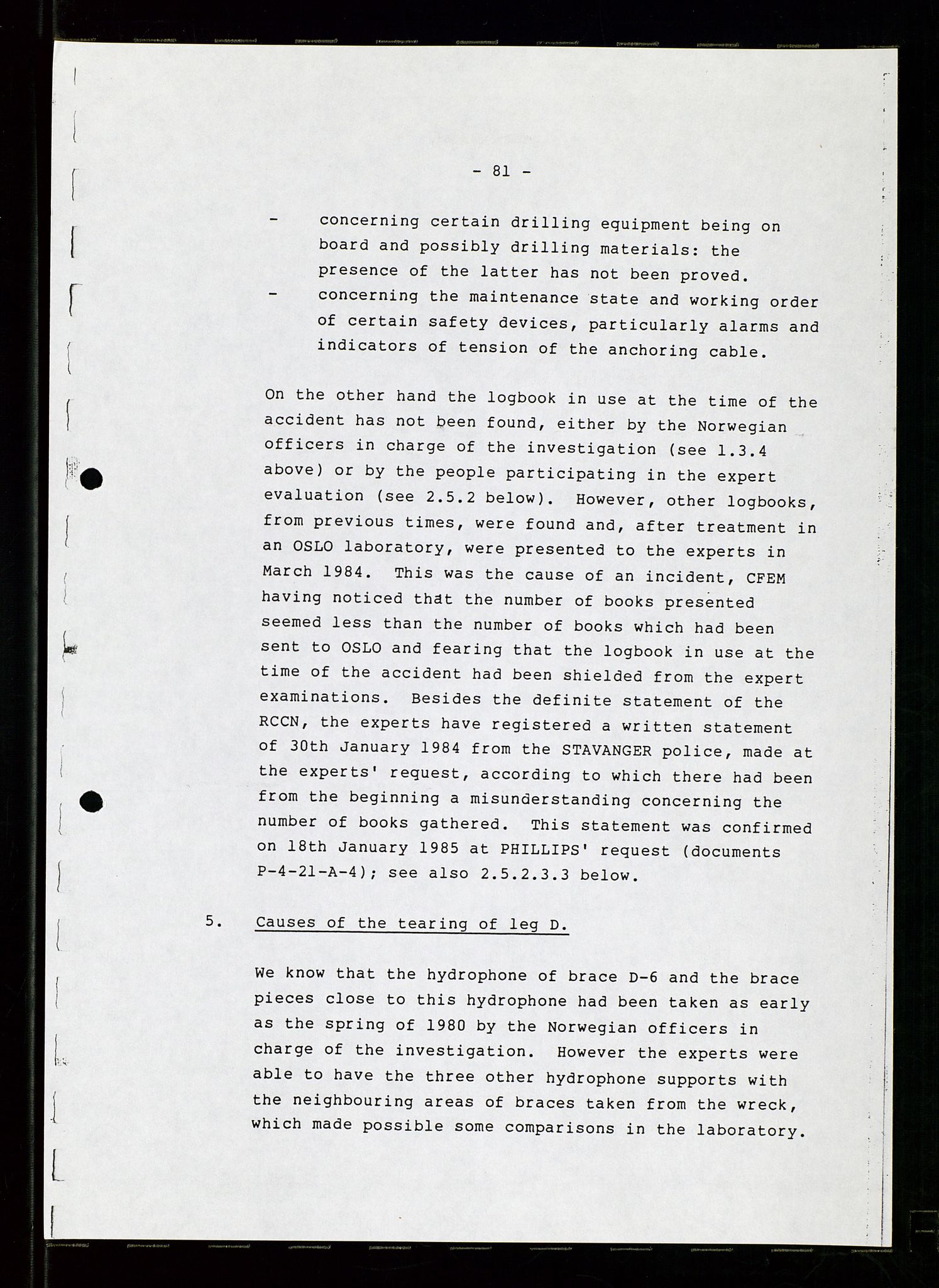 Pa 1503 - Stavanger Drilling AS, AV/SAST-A-101906/Da/L0007: Alexander L. Kielland - Rettssak i Paris, 1982-1988, p. 81