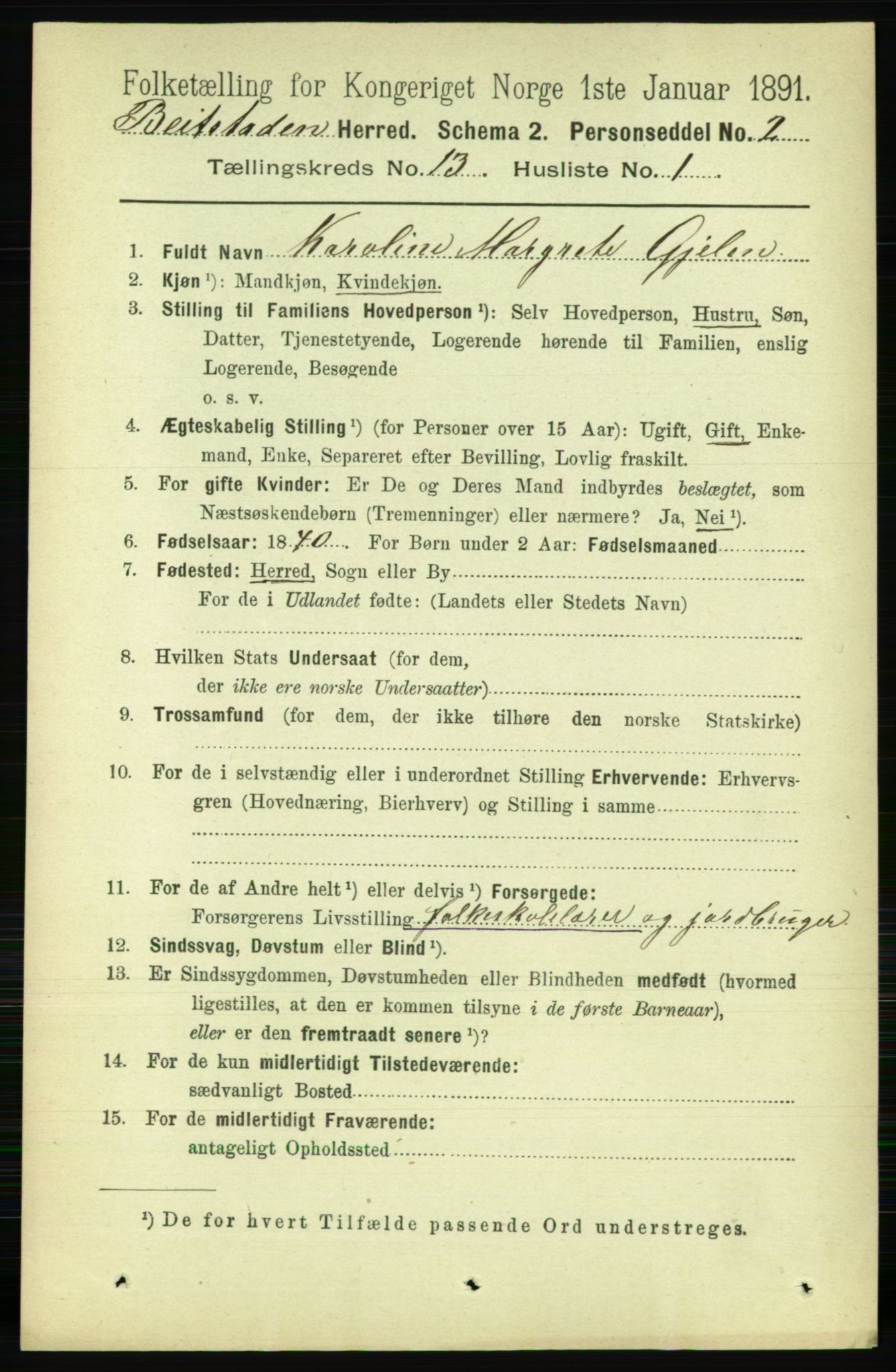 RA, 1891 census for 1727 Beitstad, 1891, p. 3602