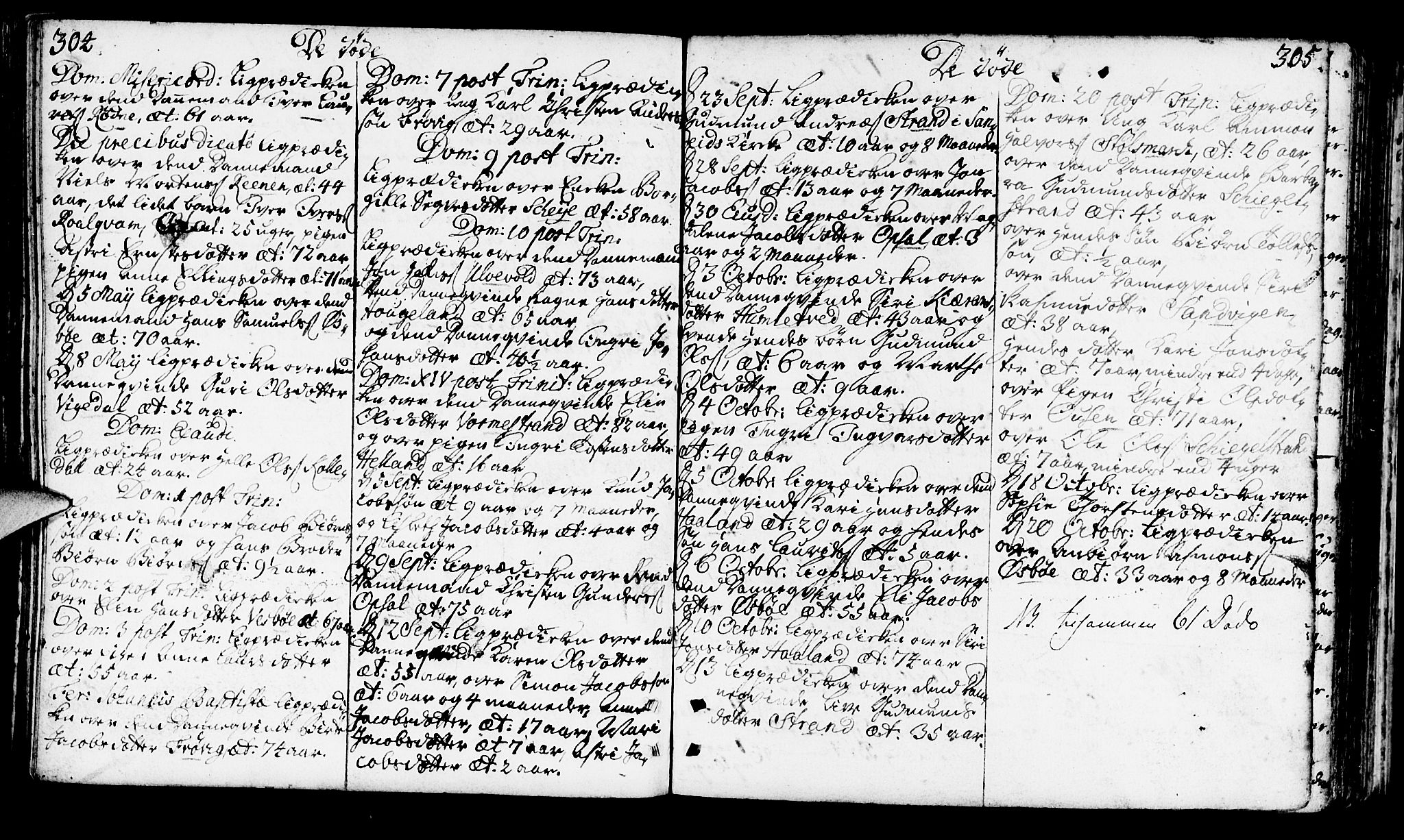 Vikedal sokneprestkontor, SAST/A-101840/01/IV: Parish register (official) no. A 1, 1737-1778, p. 304-305