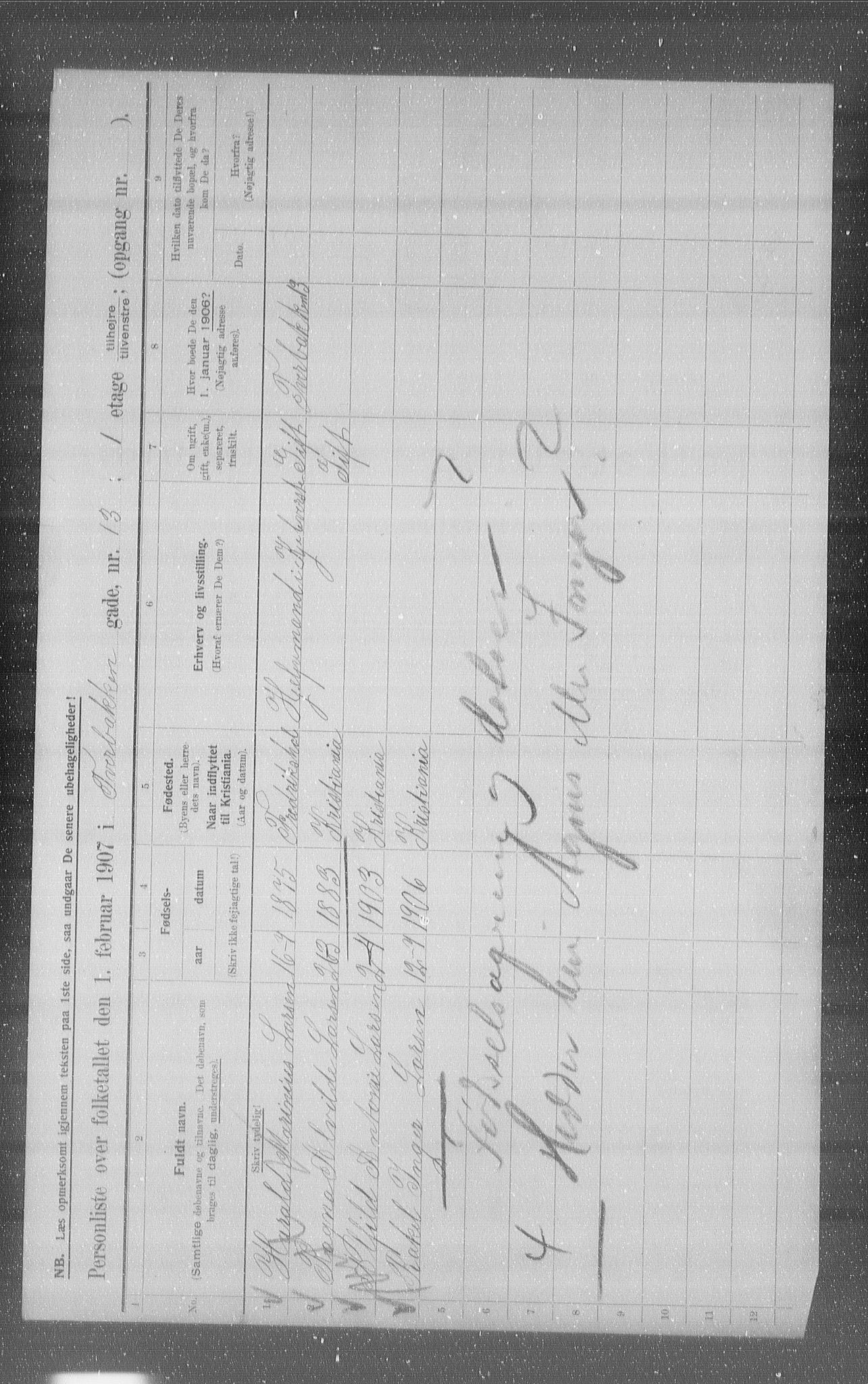 OBA, Municipal Census 1907 for Kristiania, 1907, p. 59771