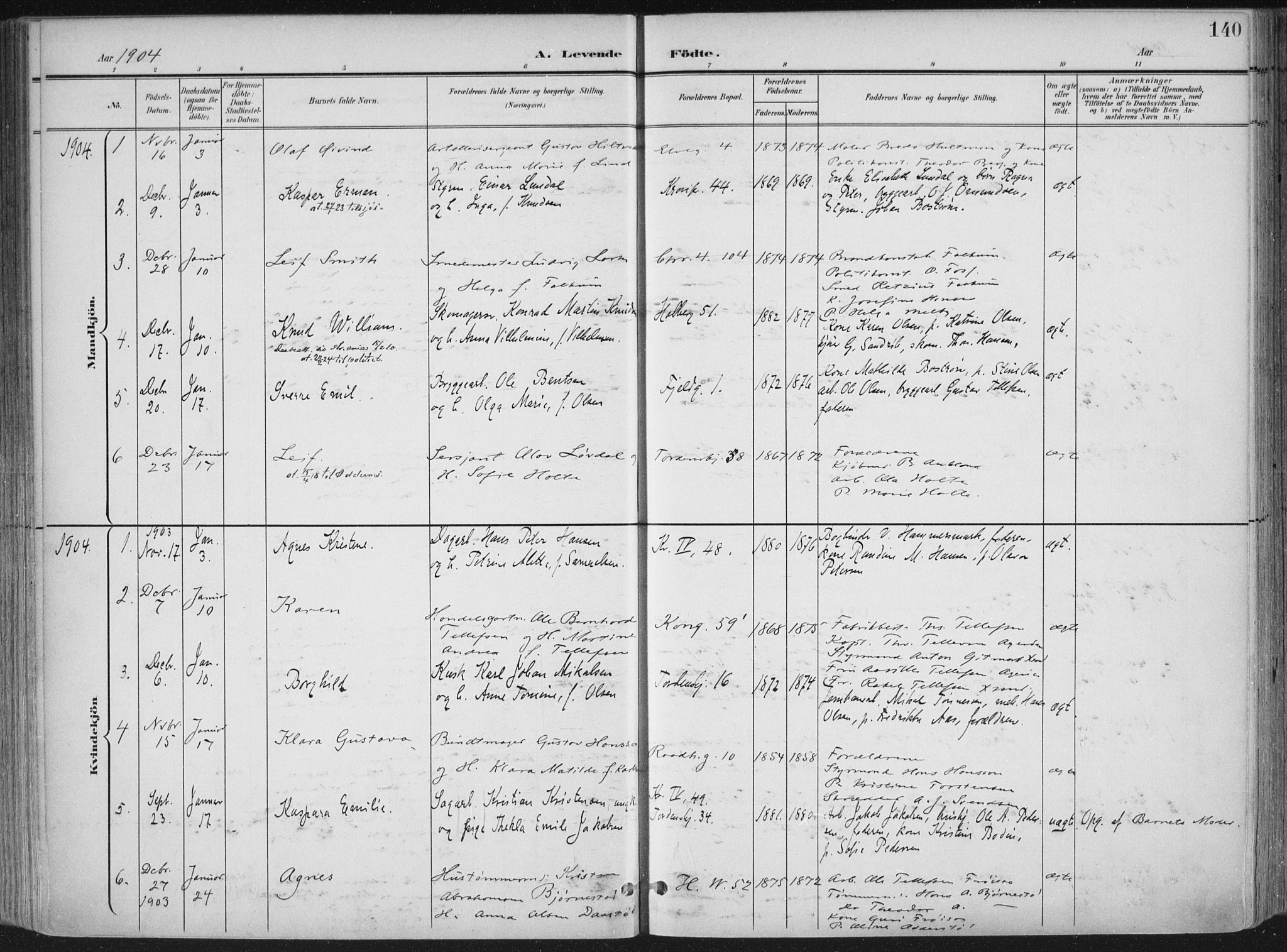 Kristiansand domprosti, AV/SAK-1112-0006/F/Fa/L0021: Parish register (official) no. A 20, 1898-1908, p. 140